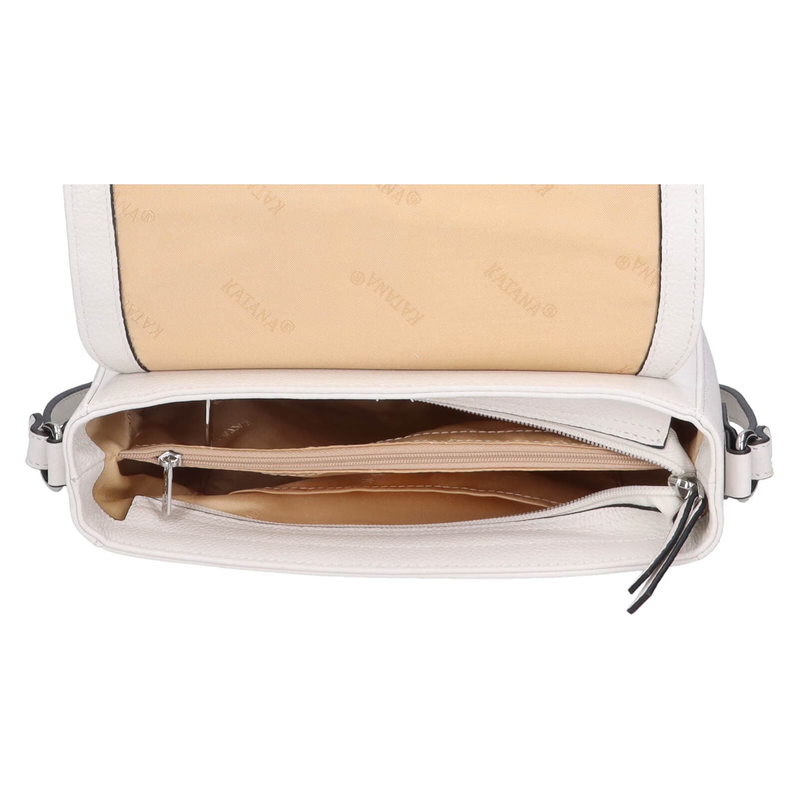 Kožená crossbody kabelka Katana Matelde, bílá 5