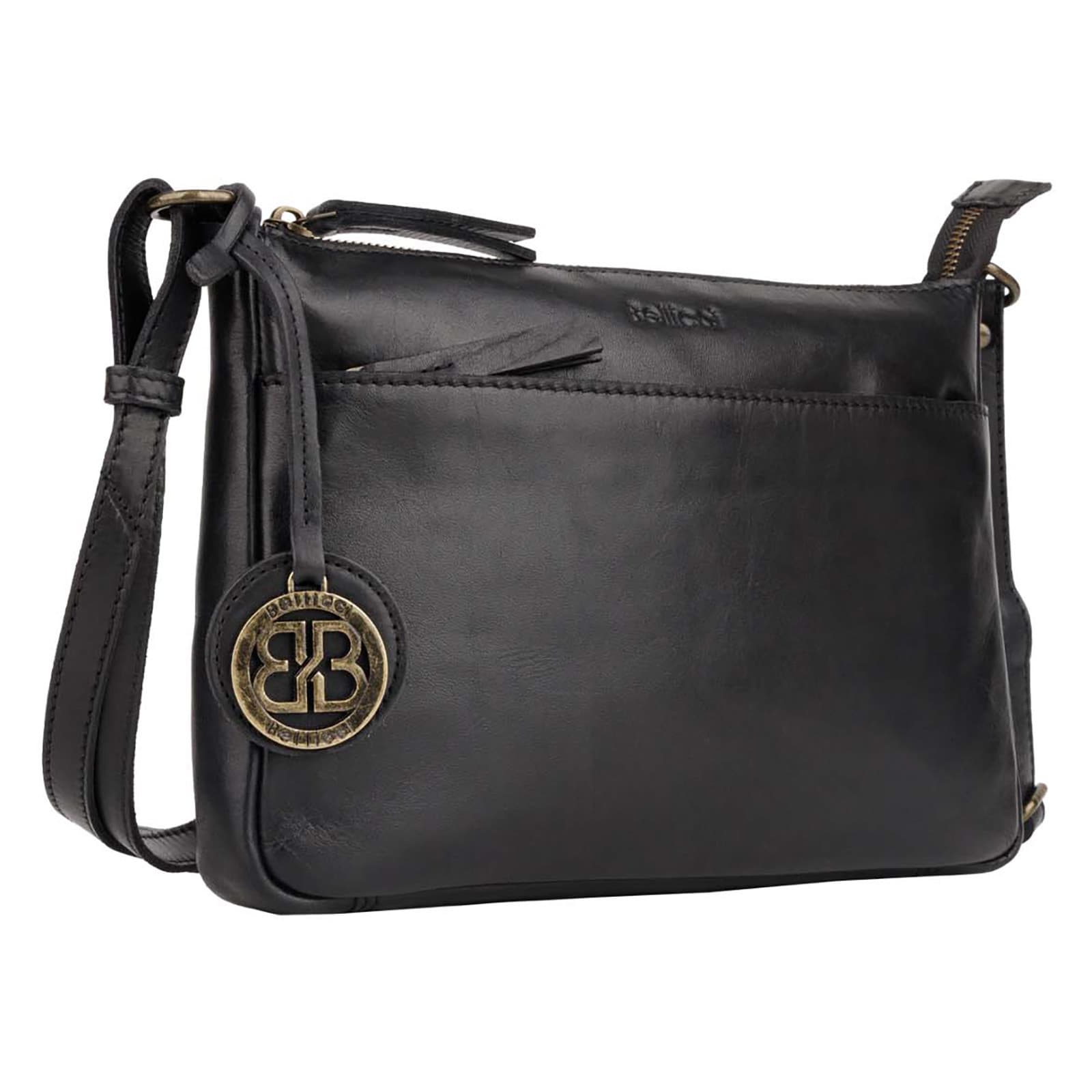Kožená crossbody kabelka Bellicci Cecilla, černá 3