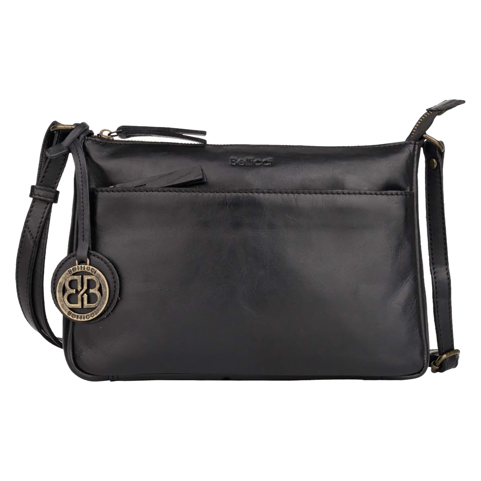 Kožená crossbody kabelka Bellicci Cecilla, černá
