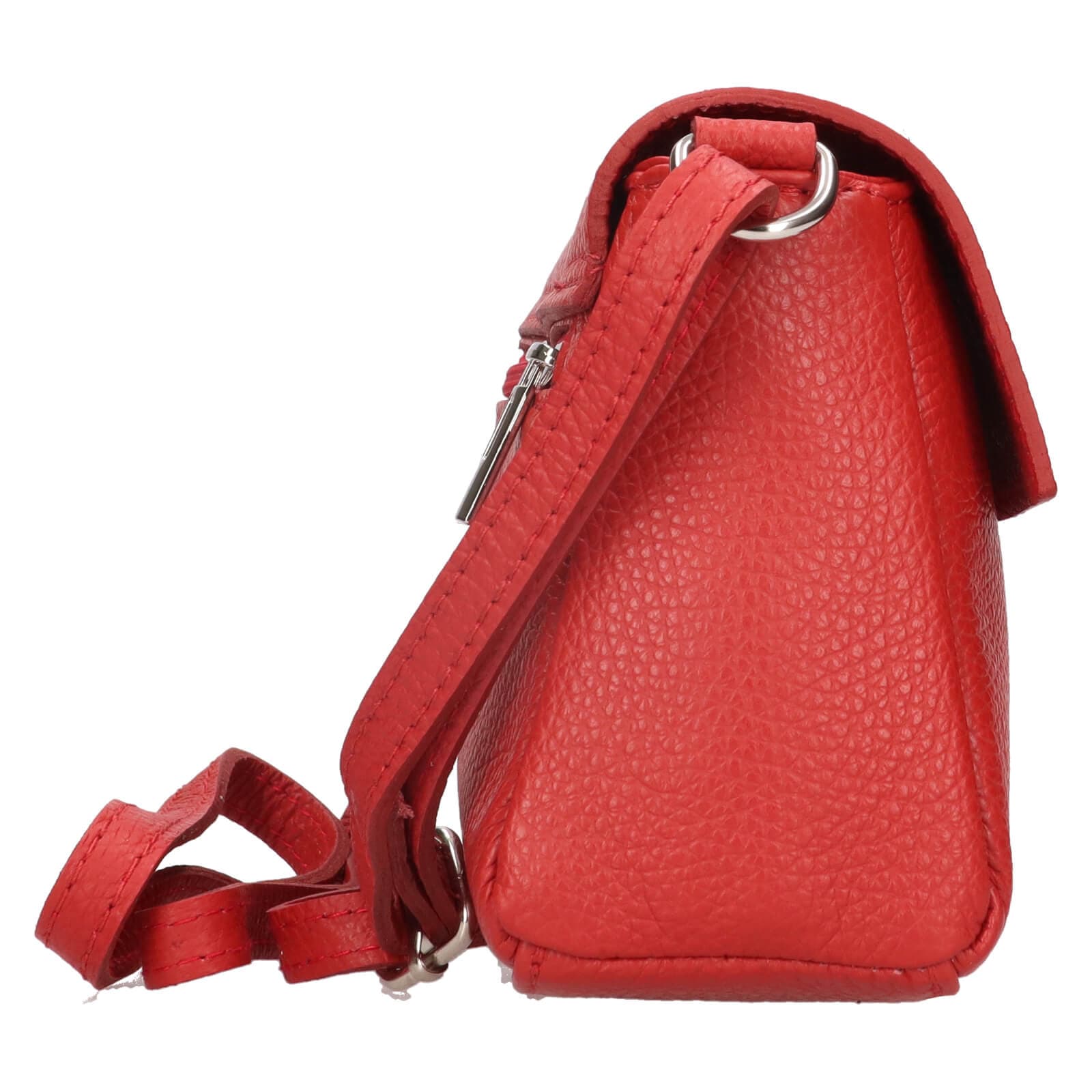 Kožená crossbody kabelka Italia Darina, červená 4