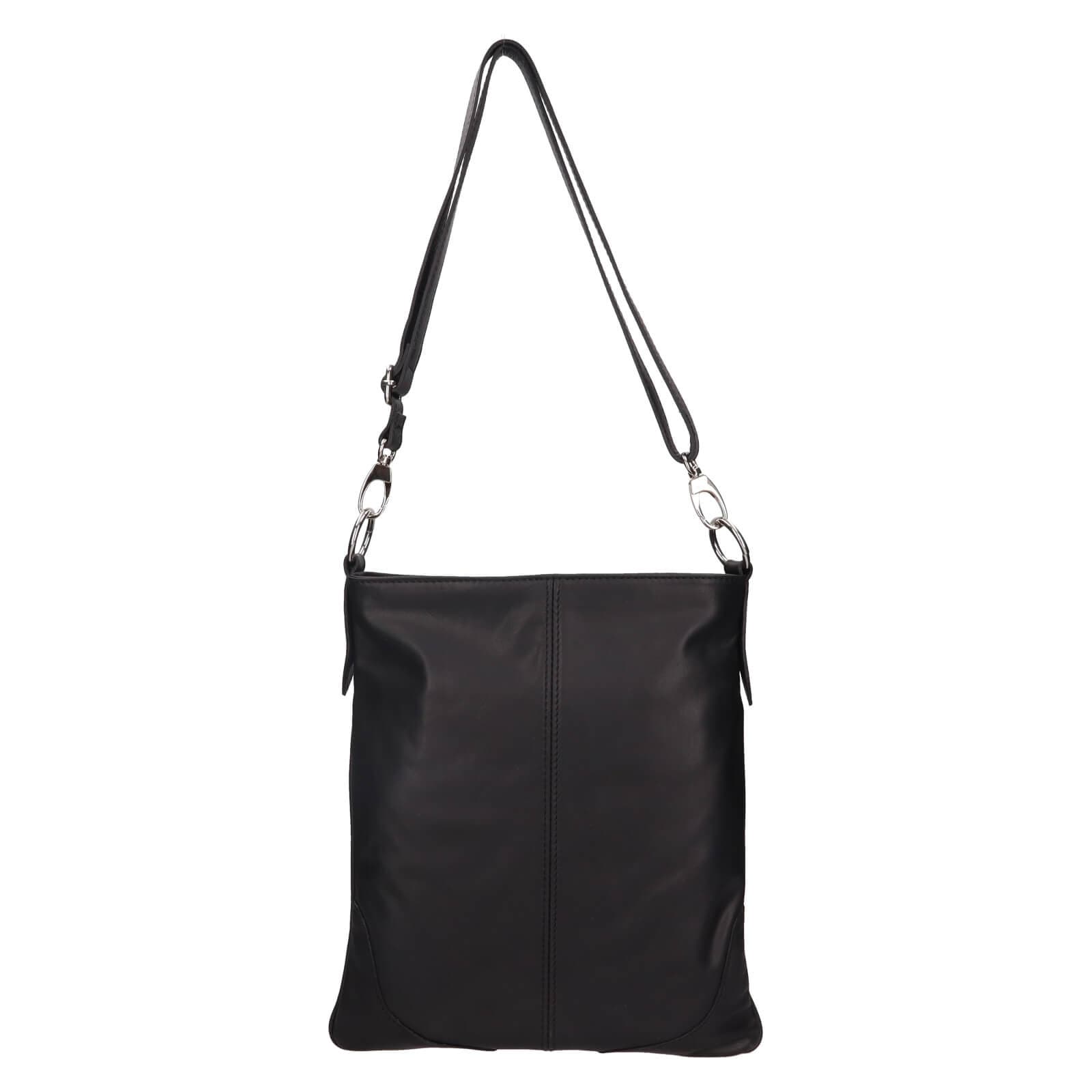 Kožená crossbody kabelka Italia Pia, černá