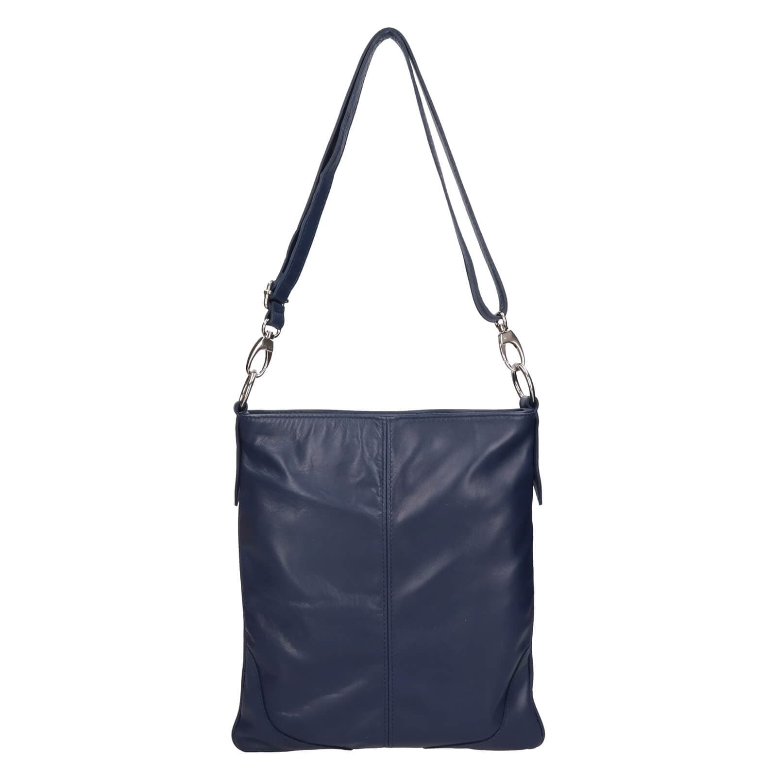 Kožená crossbody kabelka Italia Pia, modrá