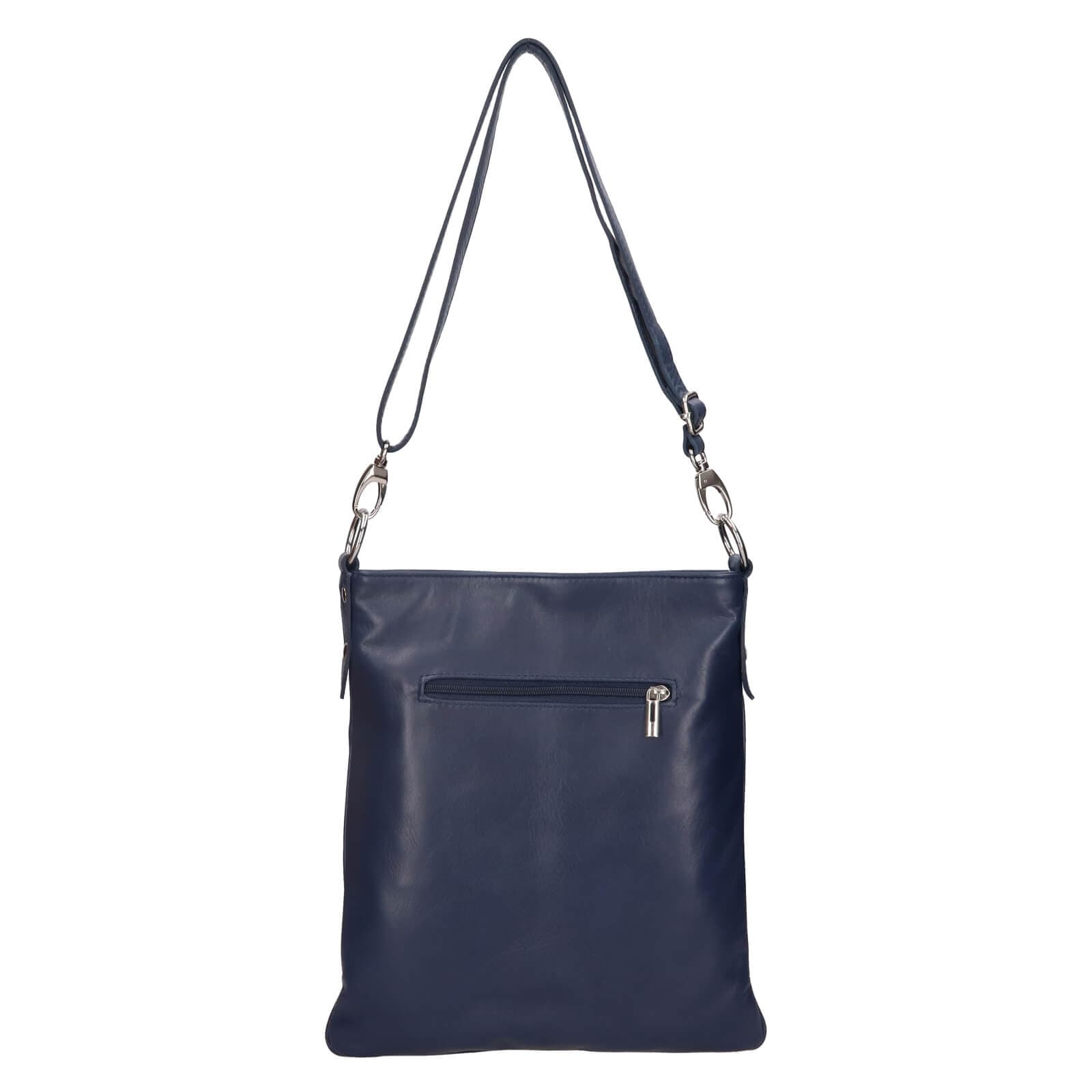 Kožená crossbody kabelka Italia Pia, modrá 3