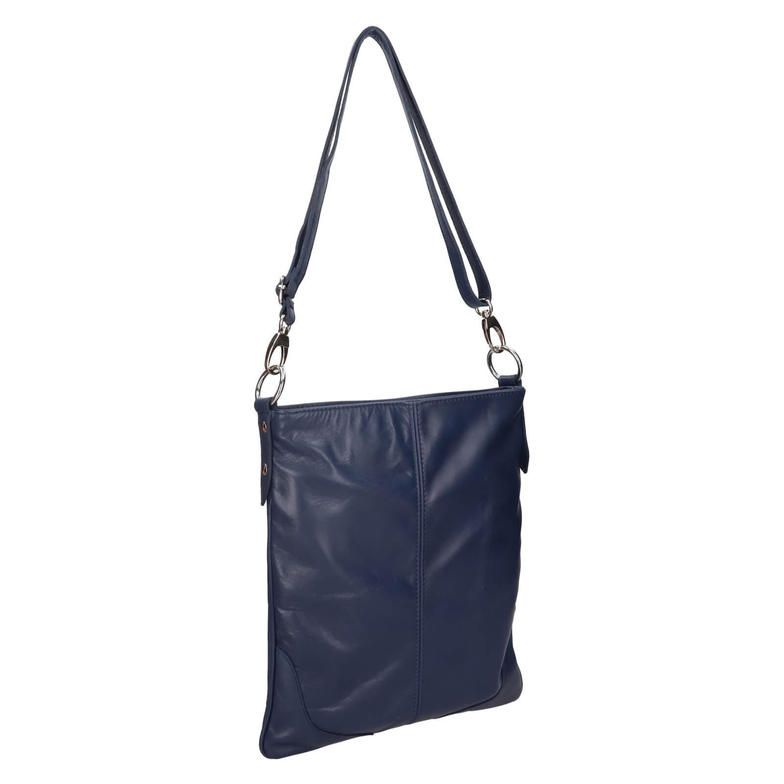 Kožená crossbody kabelka Italia Pia, modrá 2