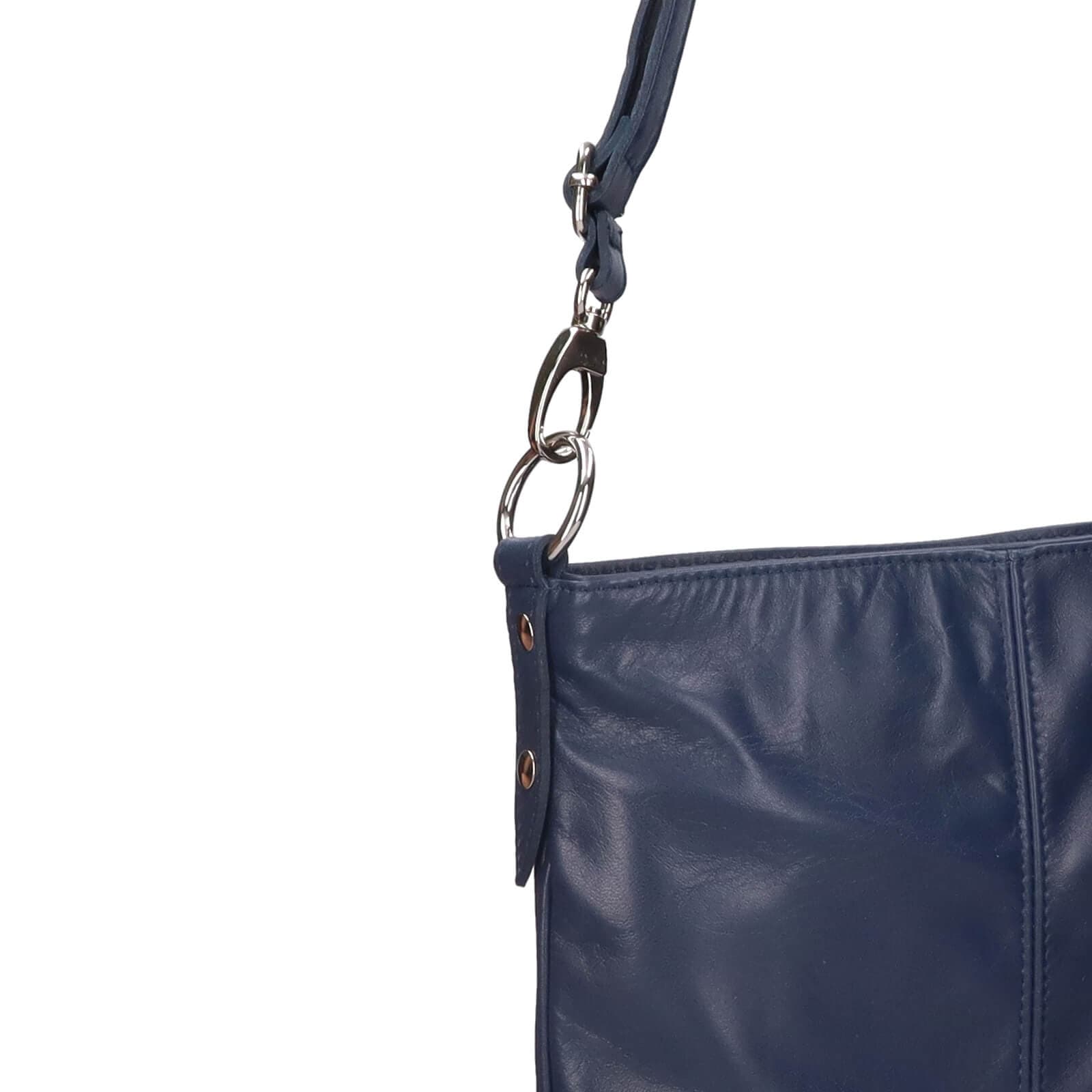 Kožená crossbody kabelka Italia Pia, modrá 5