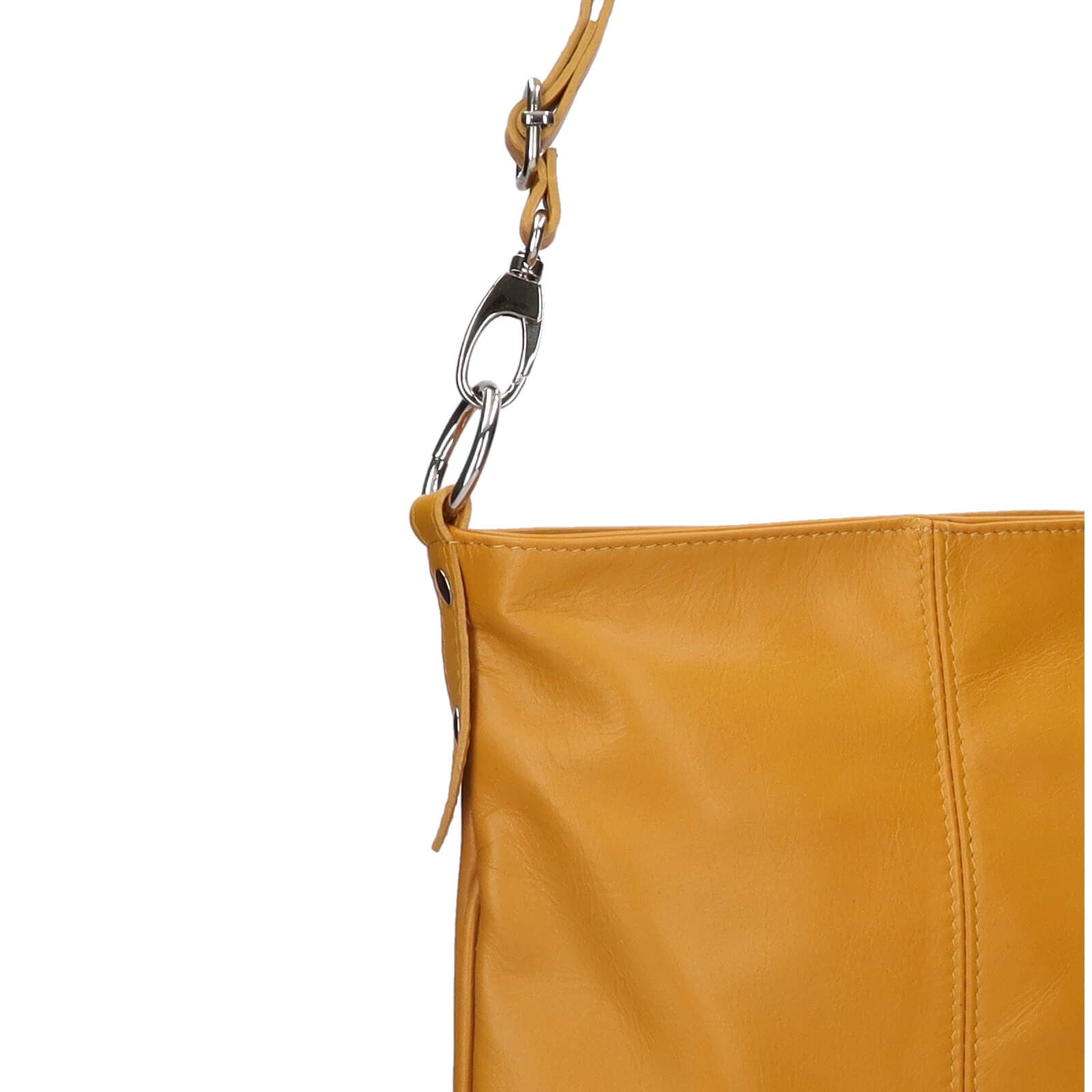 Kožená crossbody kabelka Italia Pia, žlutá 5