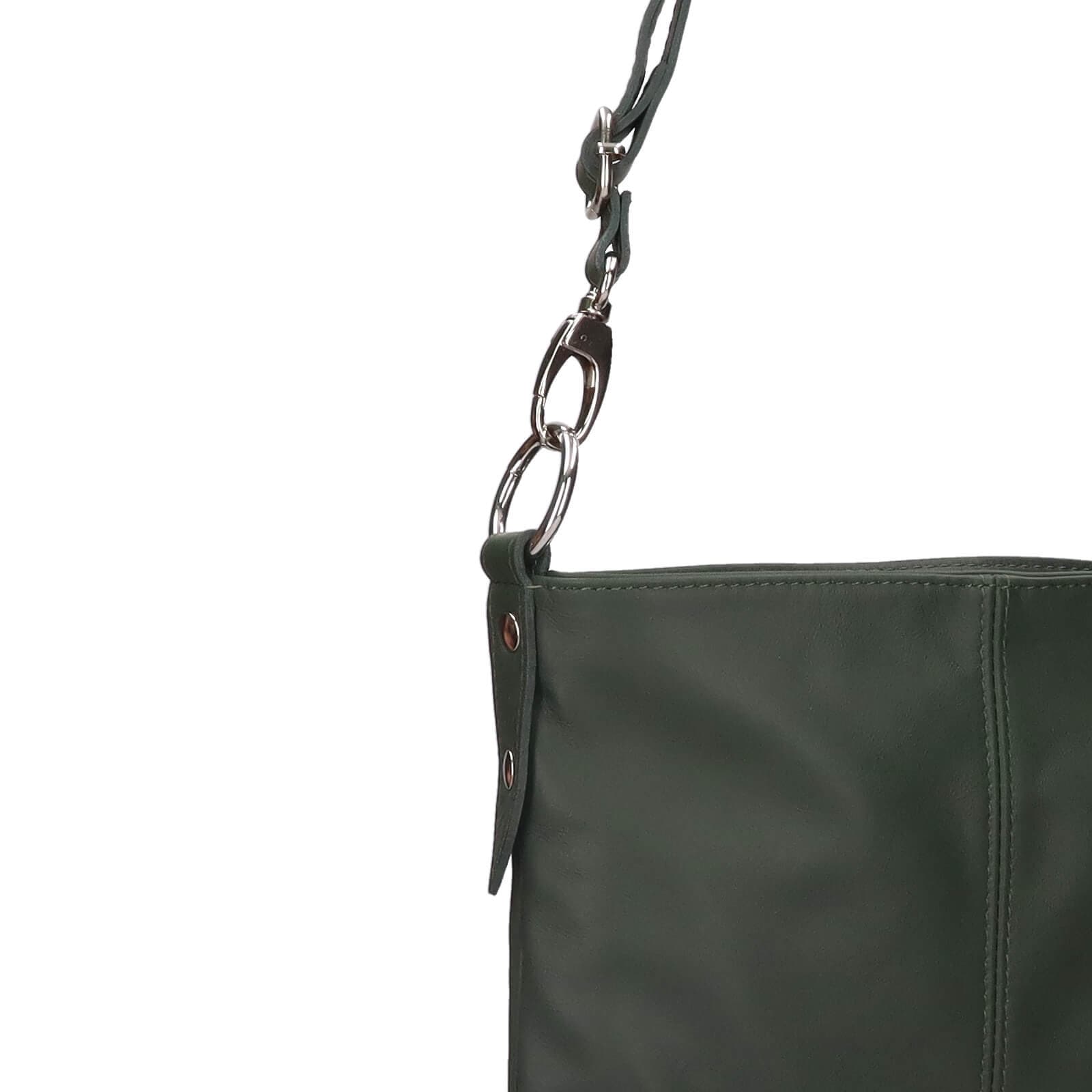 Kožená crossbody kabelka Italia Pia, zelená 5