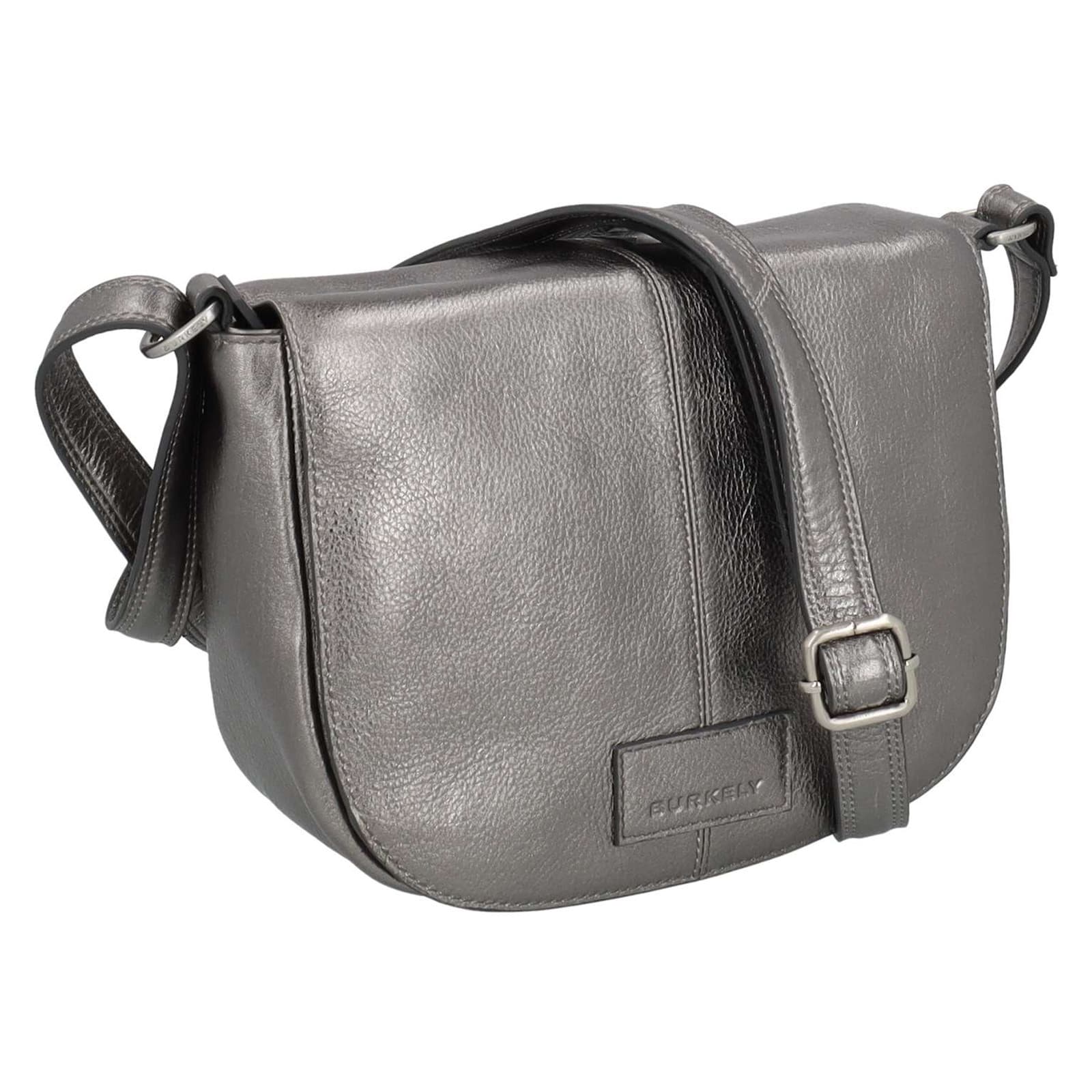 Crossbody kožená kabelka Burkely Liva, stříbrná 2