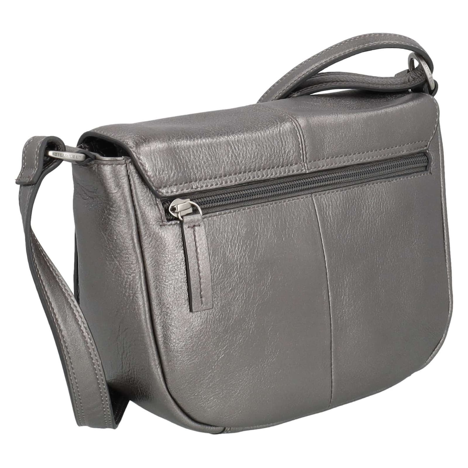 Crossbody kožená kabelka Burkely Liva, stříbrná 3