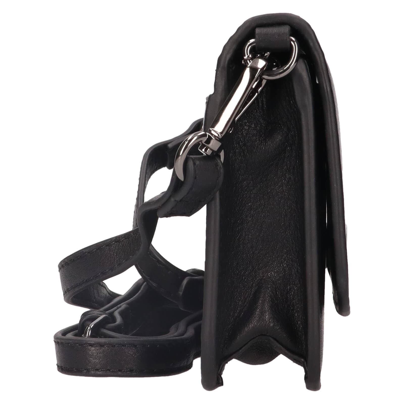 Kožená crossbody kabelka Lagen Orsa, černá 4