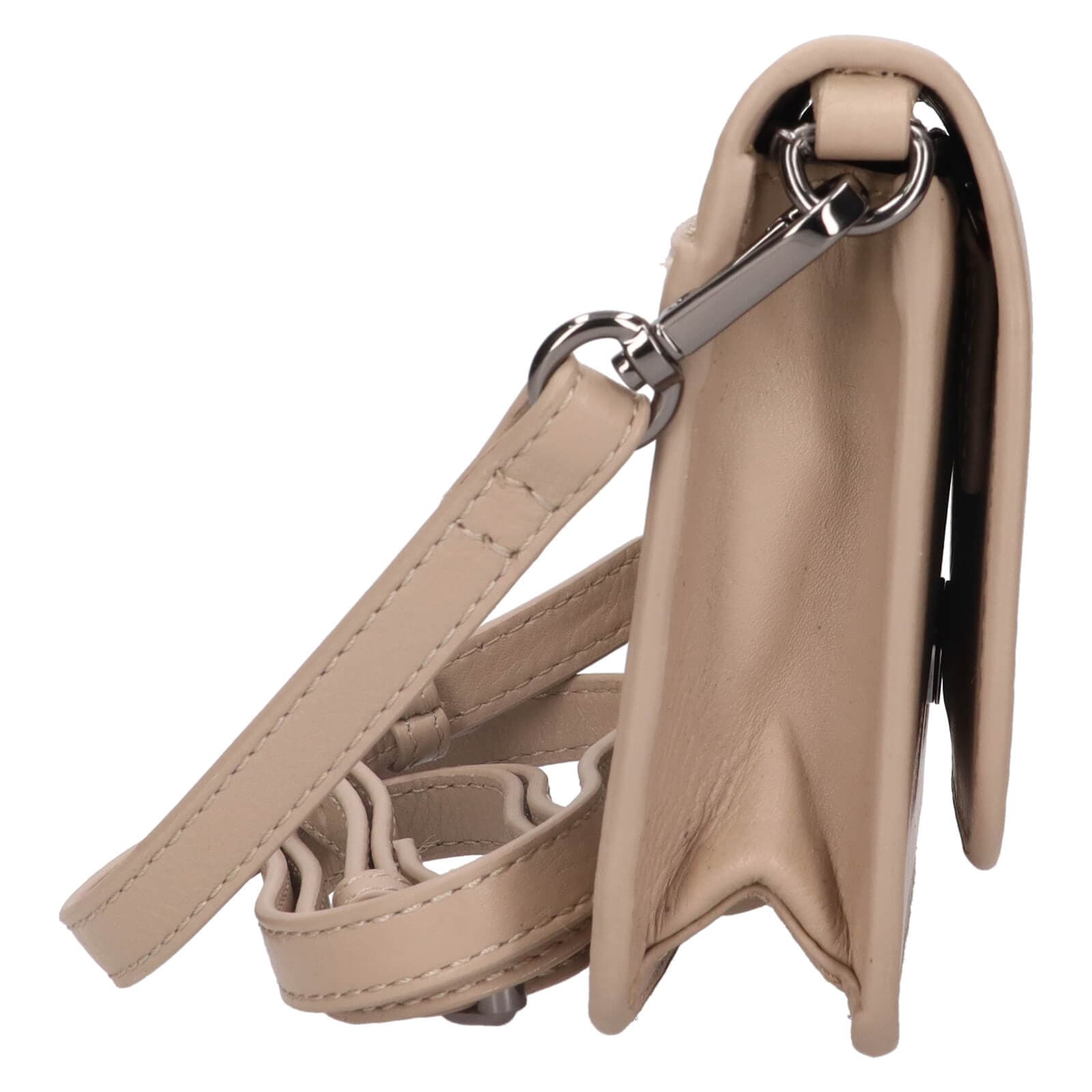 Kožená crossbody kabelka Lagen Orsa, béžová 4