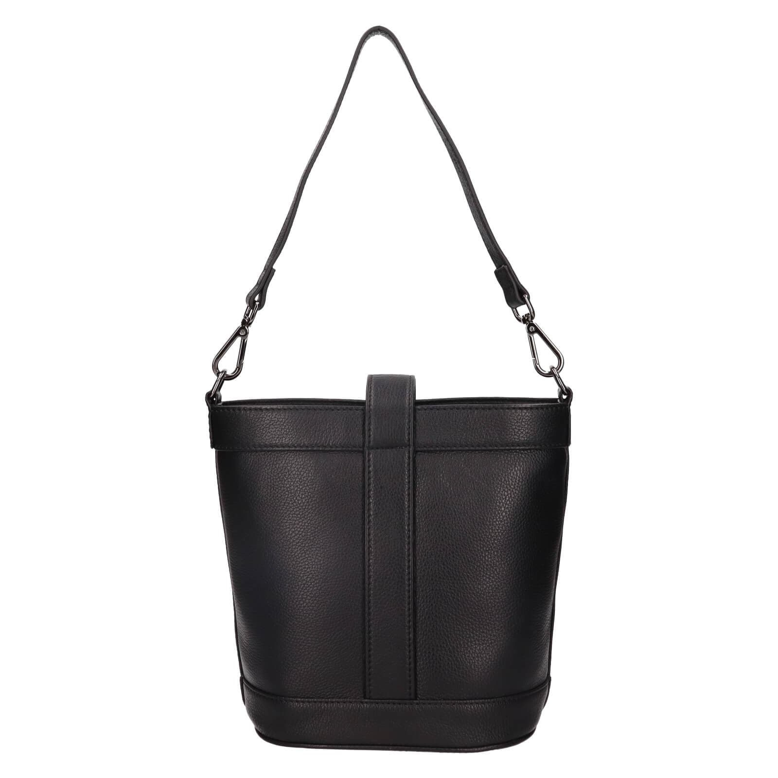 Kožená crossbody kabelka Lagen Bernea, černá 3