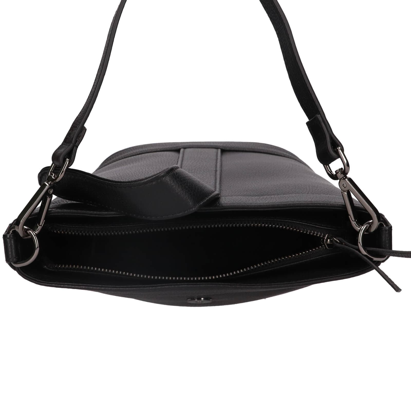 Kožená crossbody kabelka Lagen Bernea, černá 6
