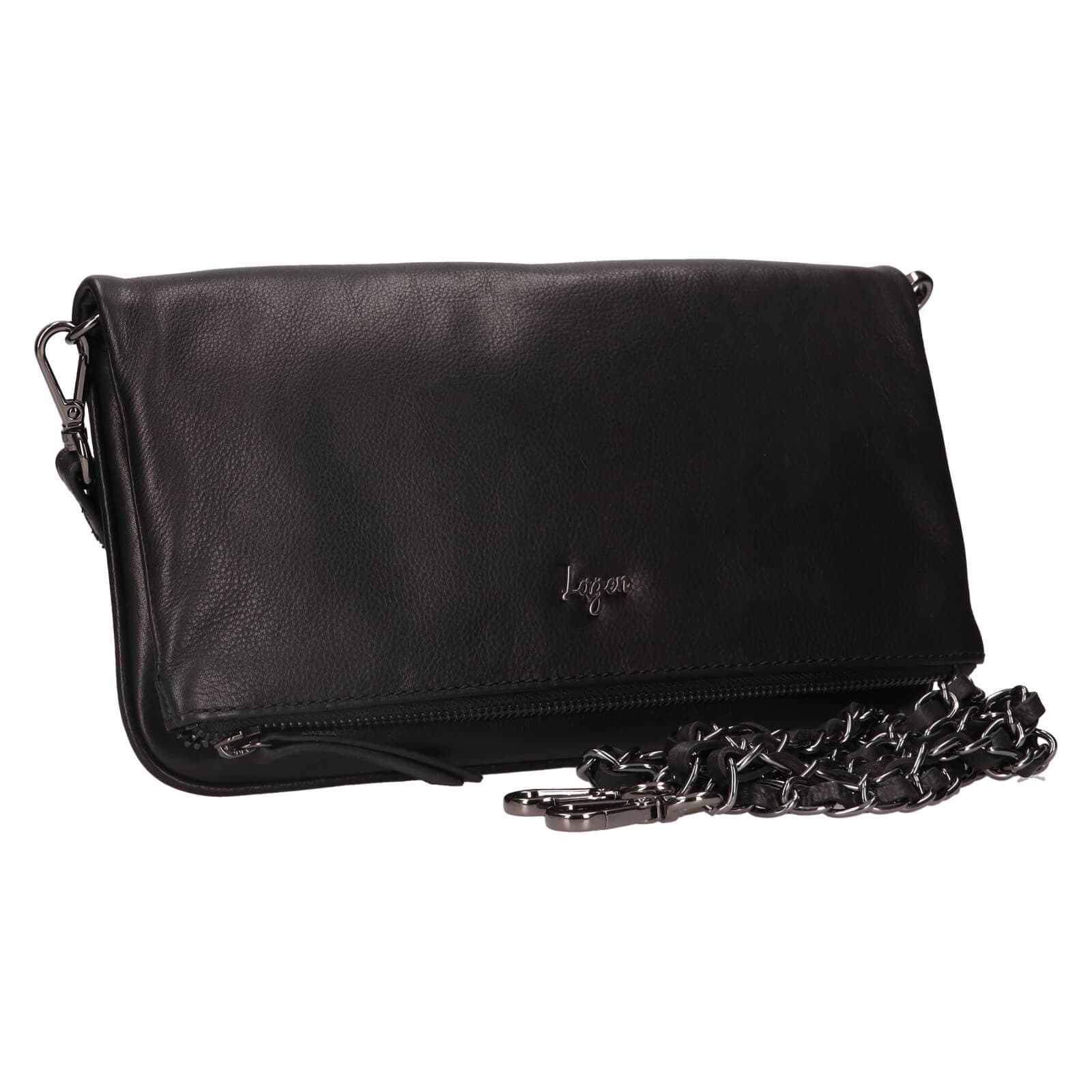 Kožená crossbody kabelka Lagen Milada, černá 3