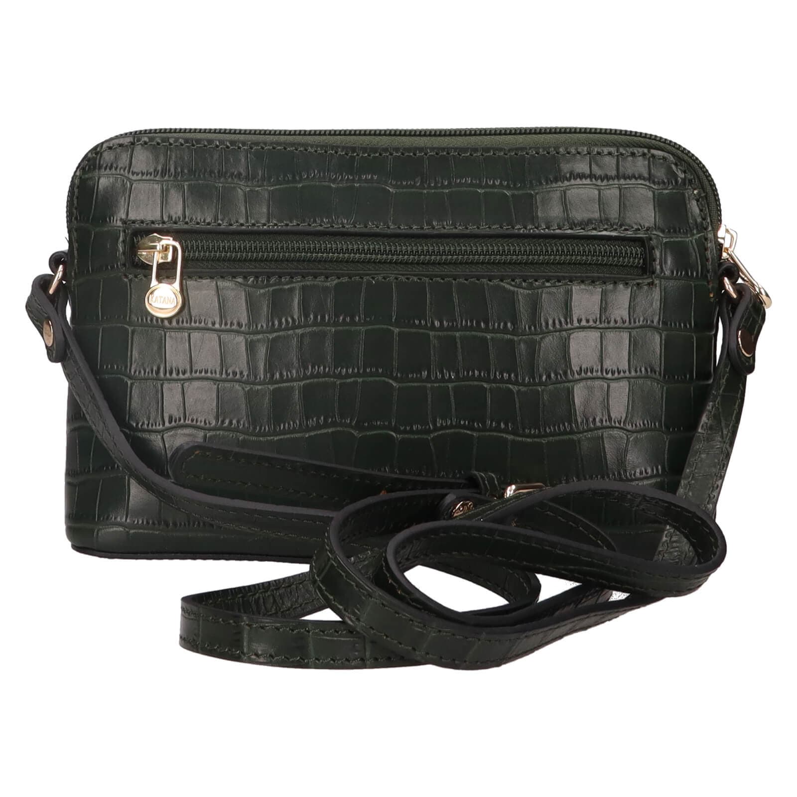 Kožená crossbody kabelka Katana Sini, zelená 3