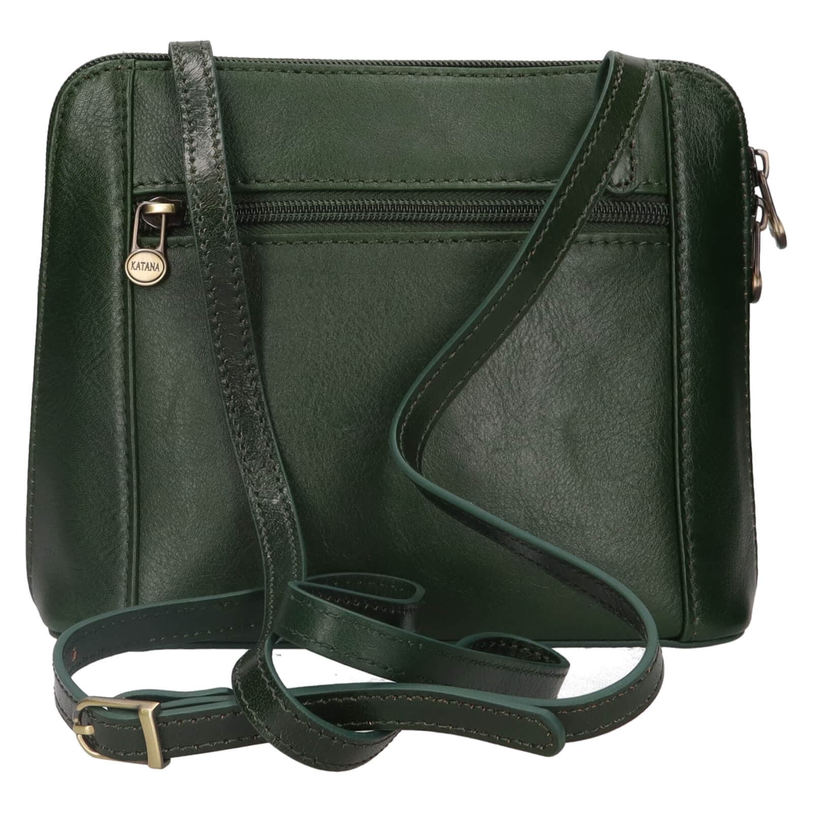 Kožená crossbody kabelka Katana Frenita, zelená 3