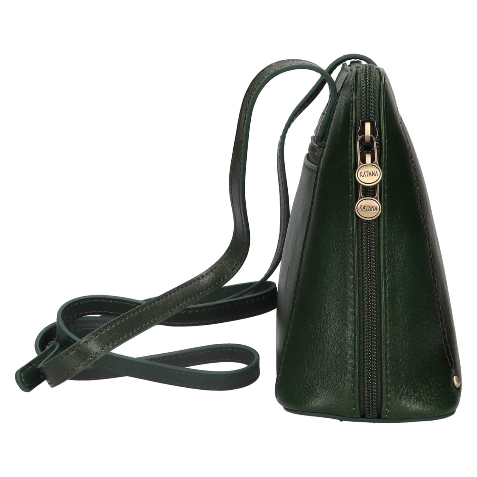Kožená crossbody kabelka Katana Frenita, zelená 4