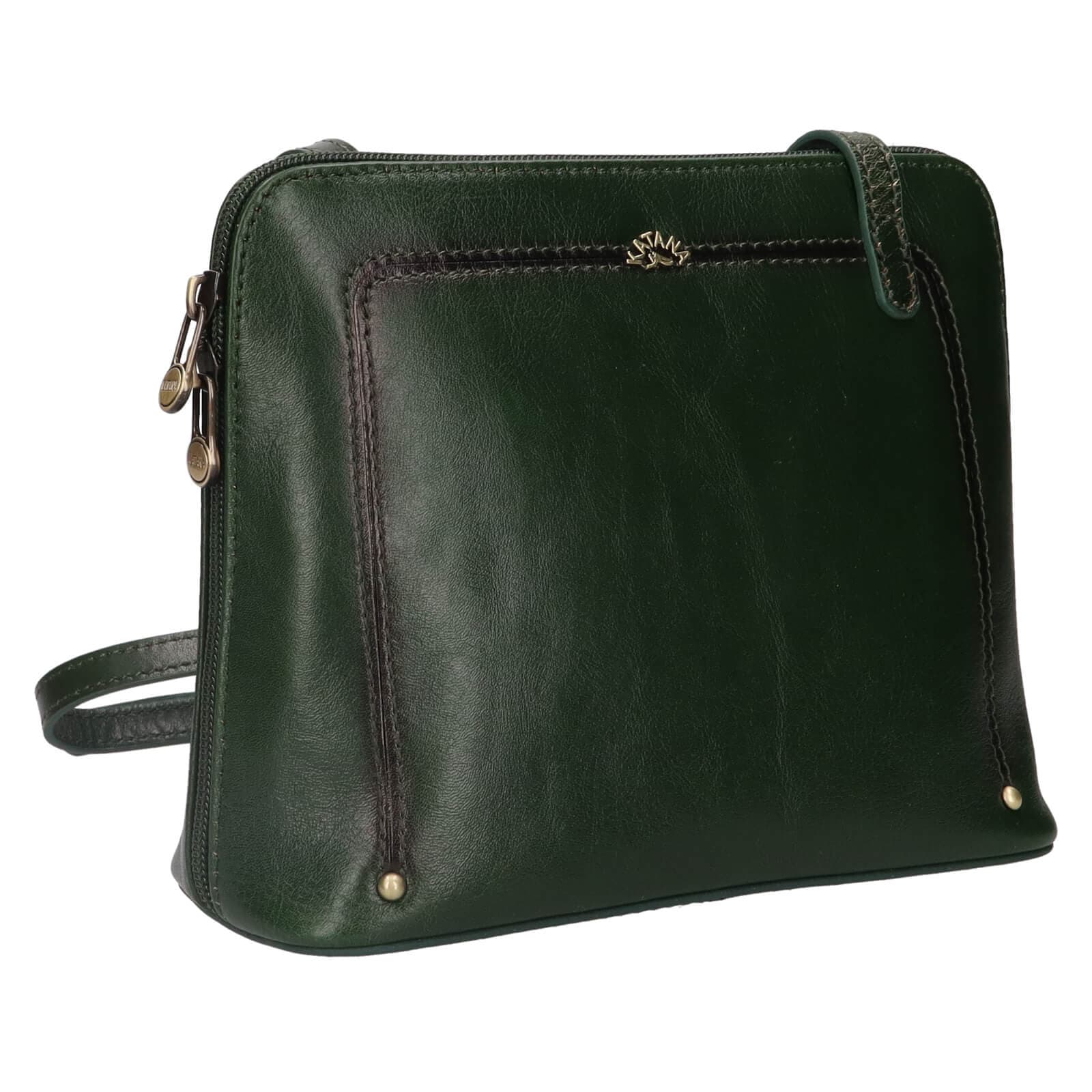 Kožená crossbody kabelka Katana Frenita, zelená 2