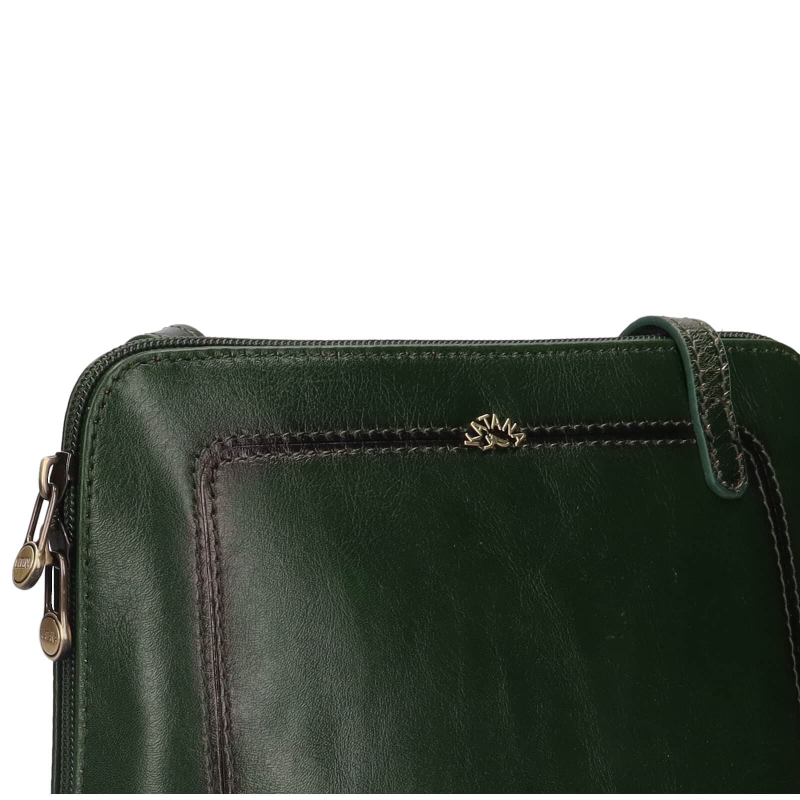 Kožená crossbody kabelka Katana Frenita, zelená 5