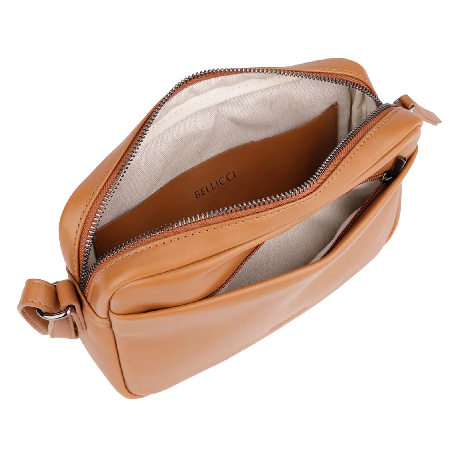 Kožená crossbody kabelka Bellicci Pia, hnědá 5
