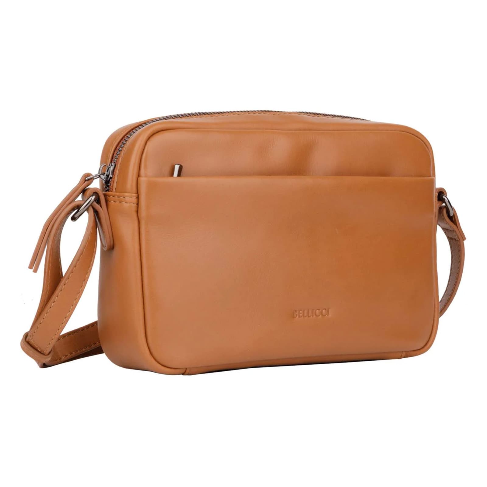 Kožená crossbody kabelka Bellicci Pia, hnědá 2