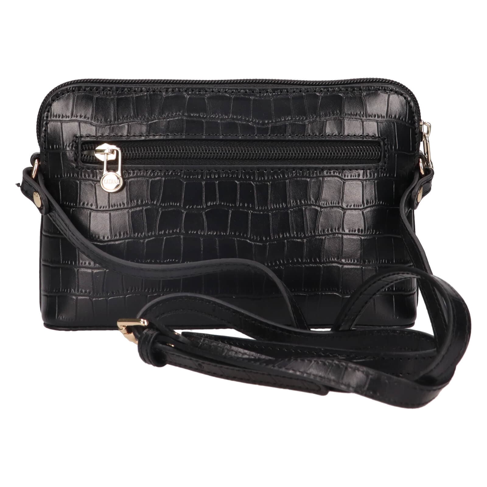 Kožená crossbody kabelka Katana Sini, černá 4
