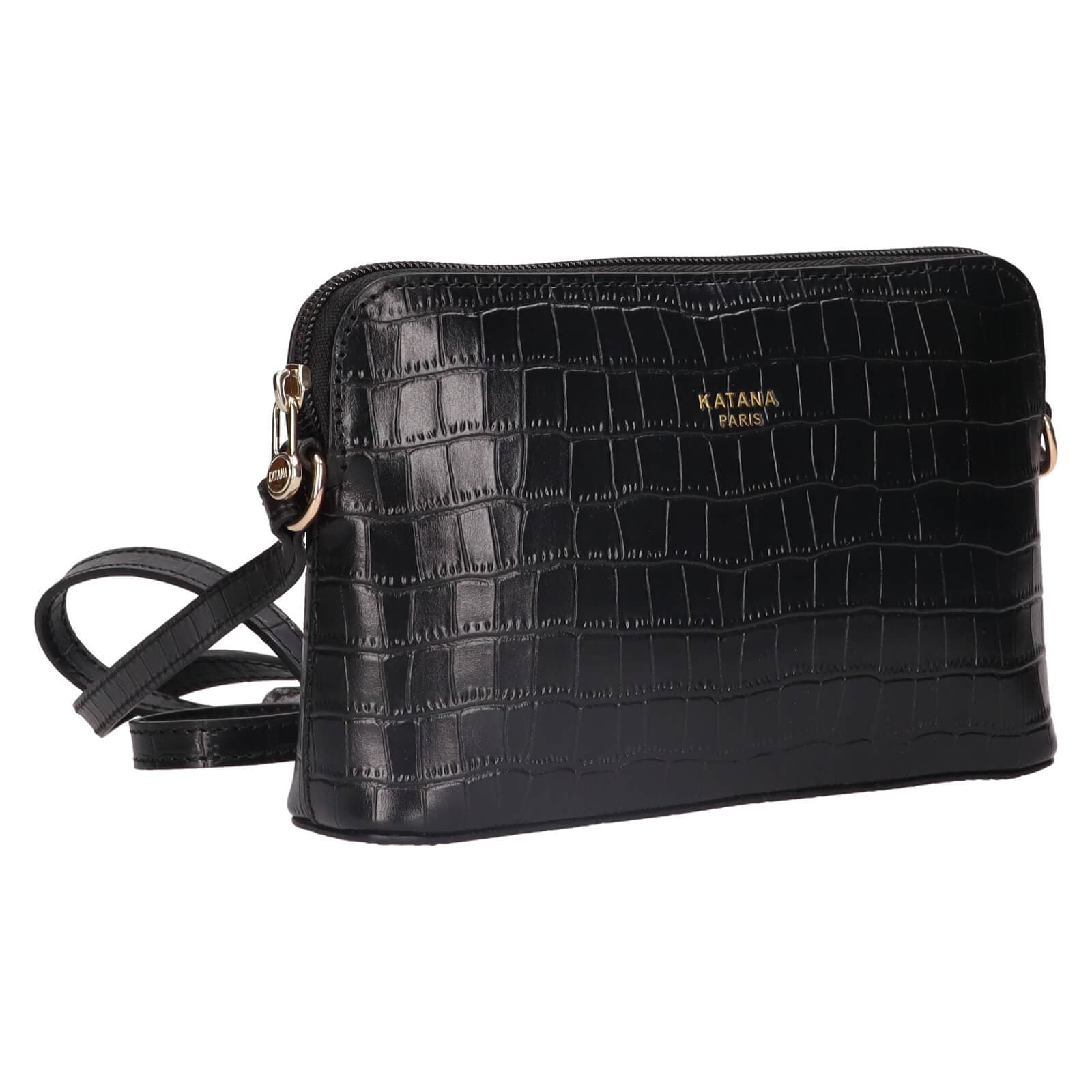 Kožená crossbody kabelka Katana Sini, černá 2