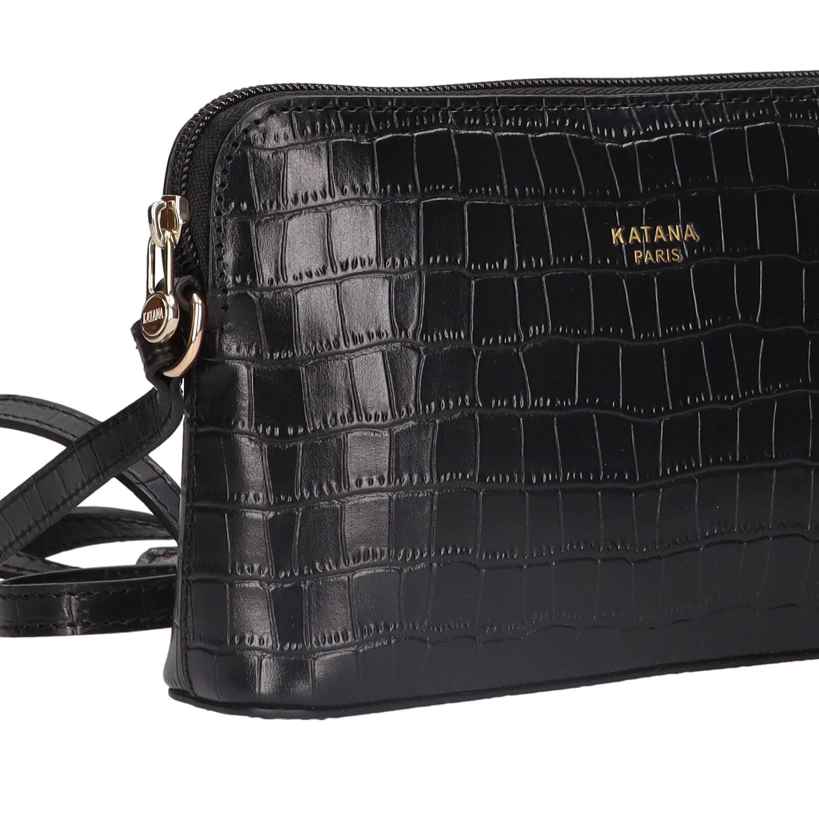 Kožená crossbody kabelka Katana Sini, černá 3