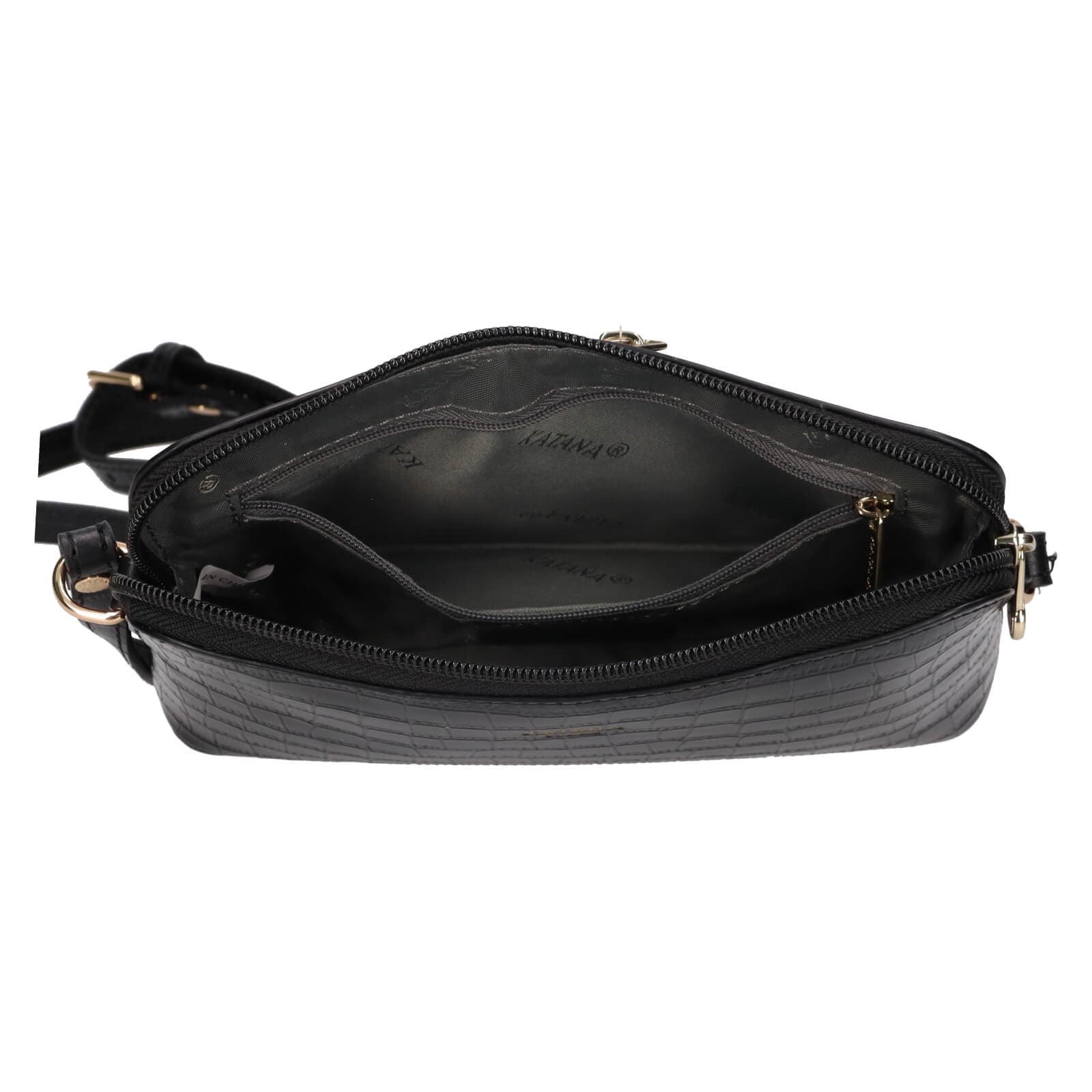 Kožená crossbody kabelka Katana Sini, černá 6