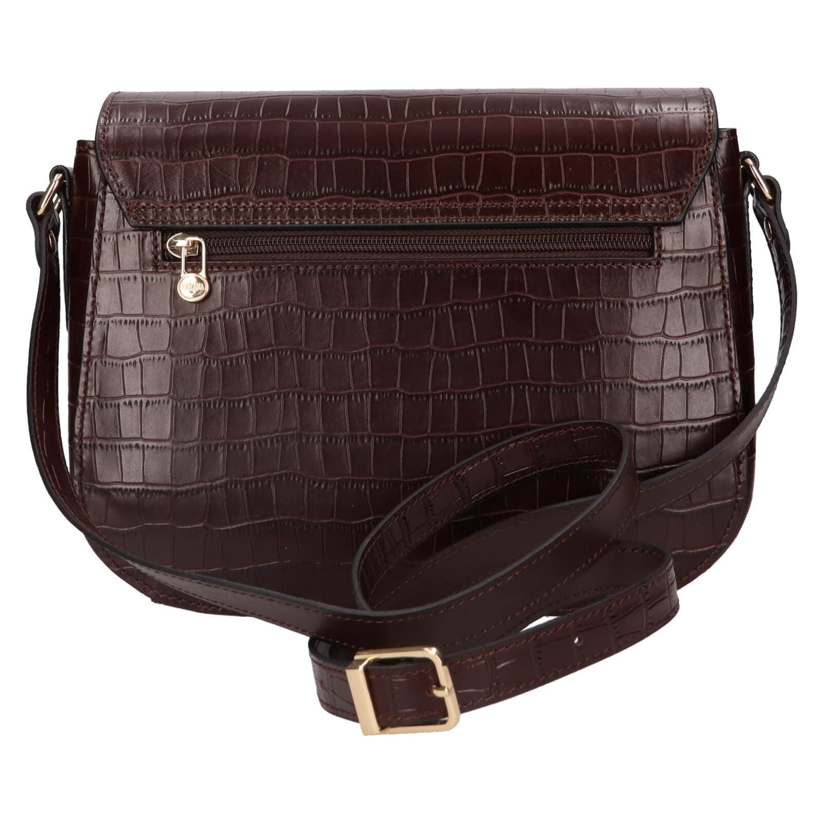 Kožená crossbody kabelka Katana Alieta, hnědá 3