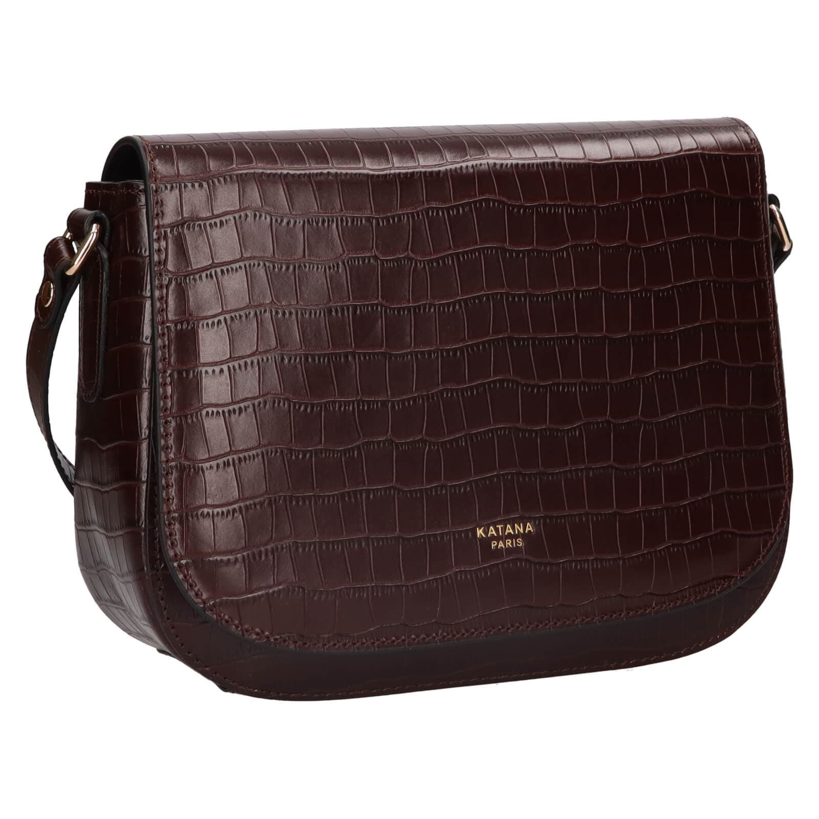 Kožená crossbody kabelka Katana Alieta, hnědá 2
