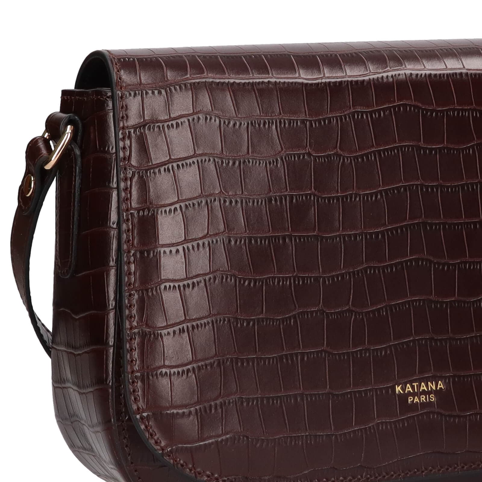 Kožená crossbody kabelka Katana Alieta, hnědá 5