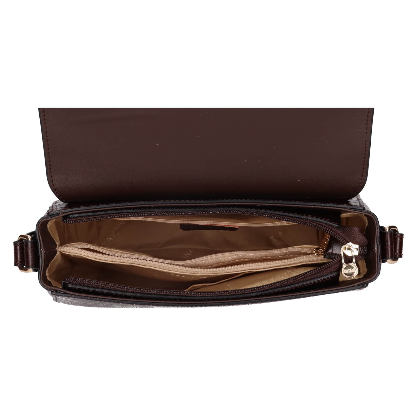 Kožená crossbody kabelka Katana Alieta, hnědá 6