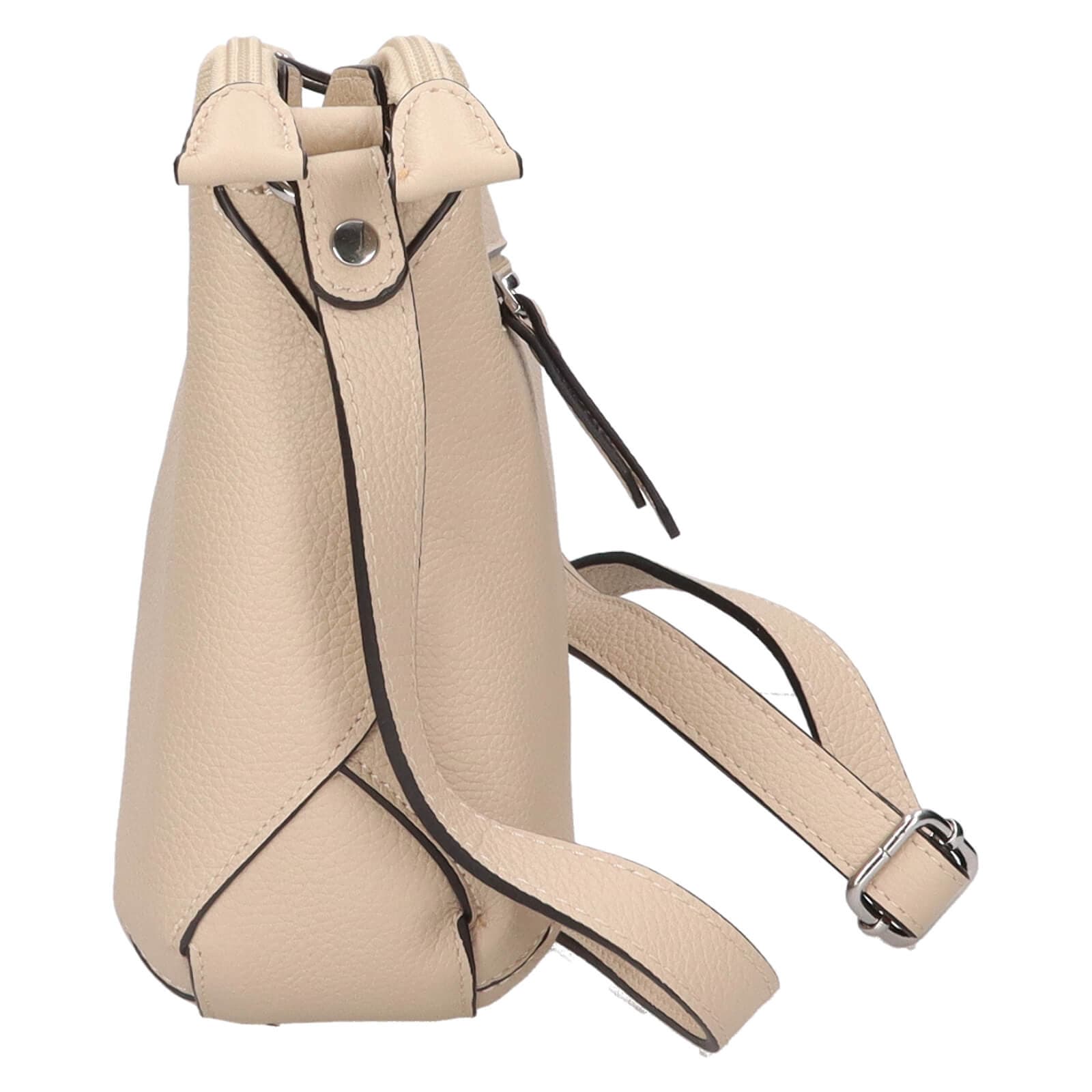 Kožená crossbody kabelka Katana Célina, krémová 4