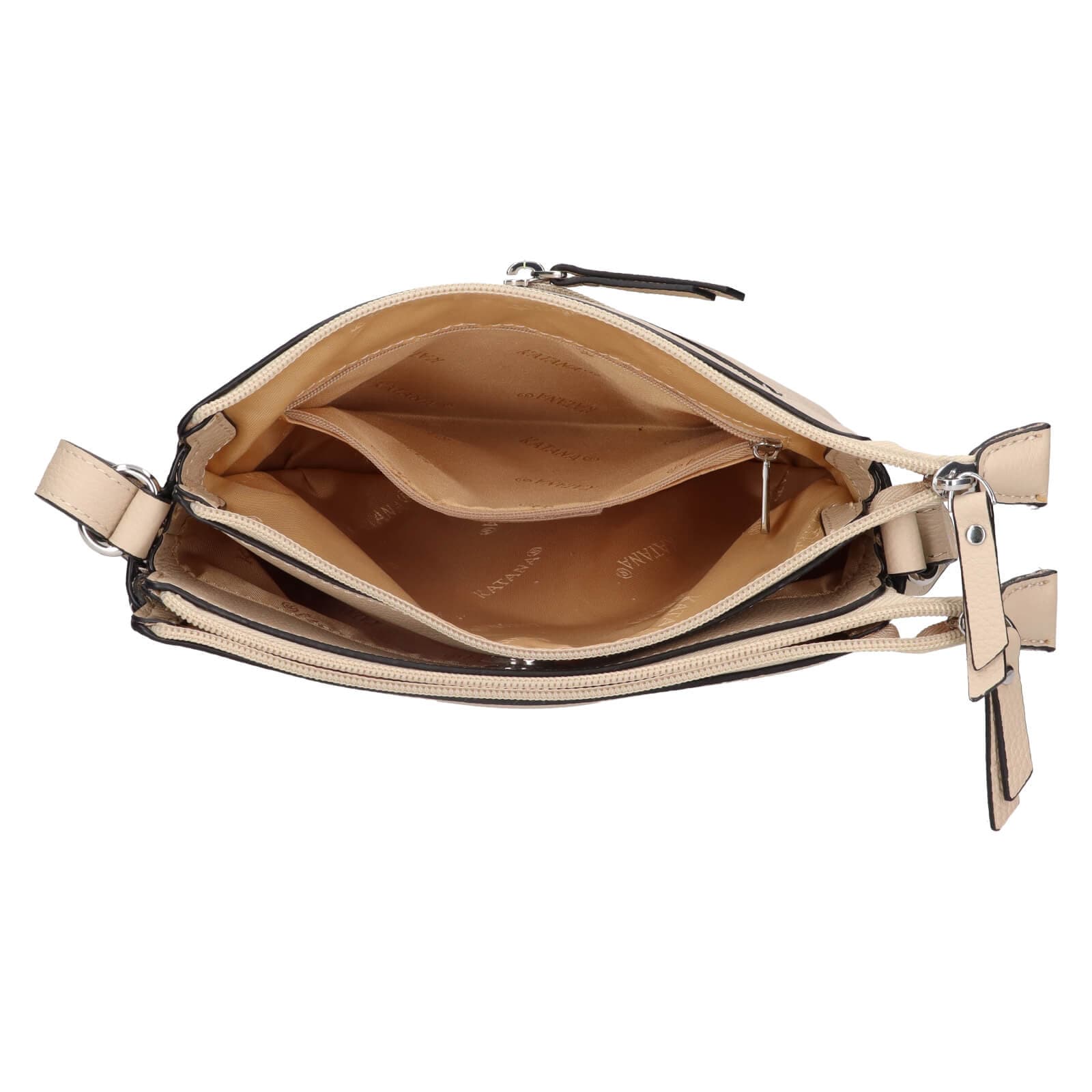 Kožená crossbody kabelka Katana Célina, krémová 6
