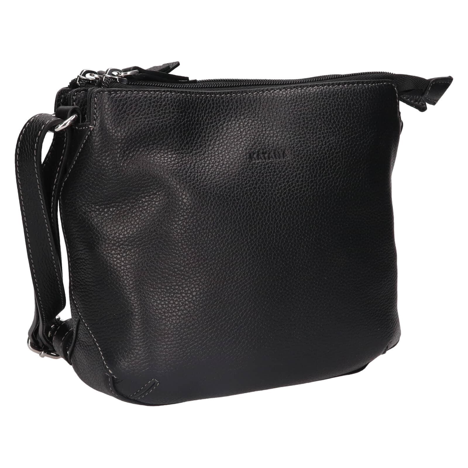 Kožená crossbody kabelka Katana Célina, černá 2