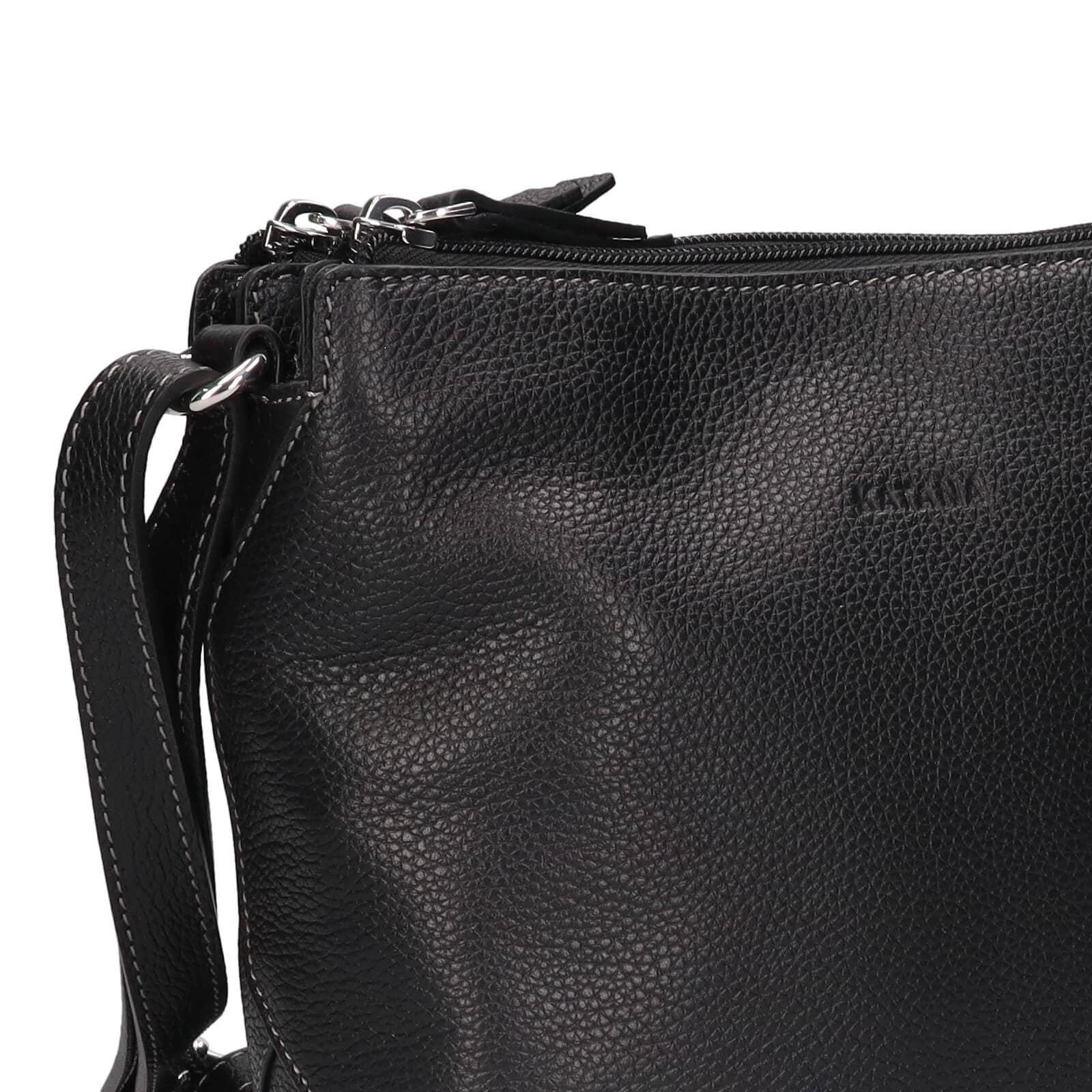 Kožená crossbody kabelka Katana Célina, černá 5