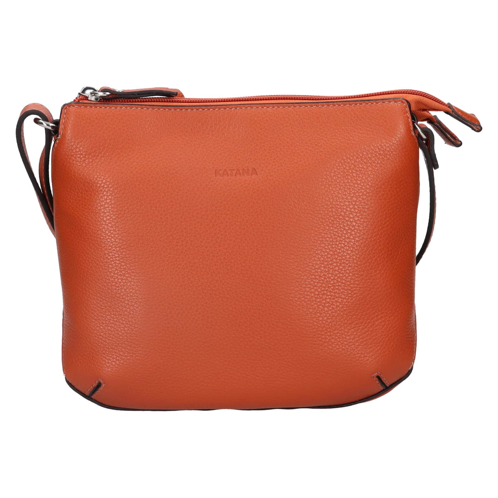 Kožená crossbody kabelka Katana Célina, oranžová