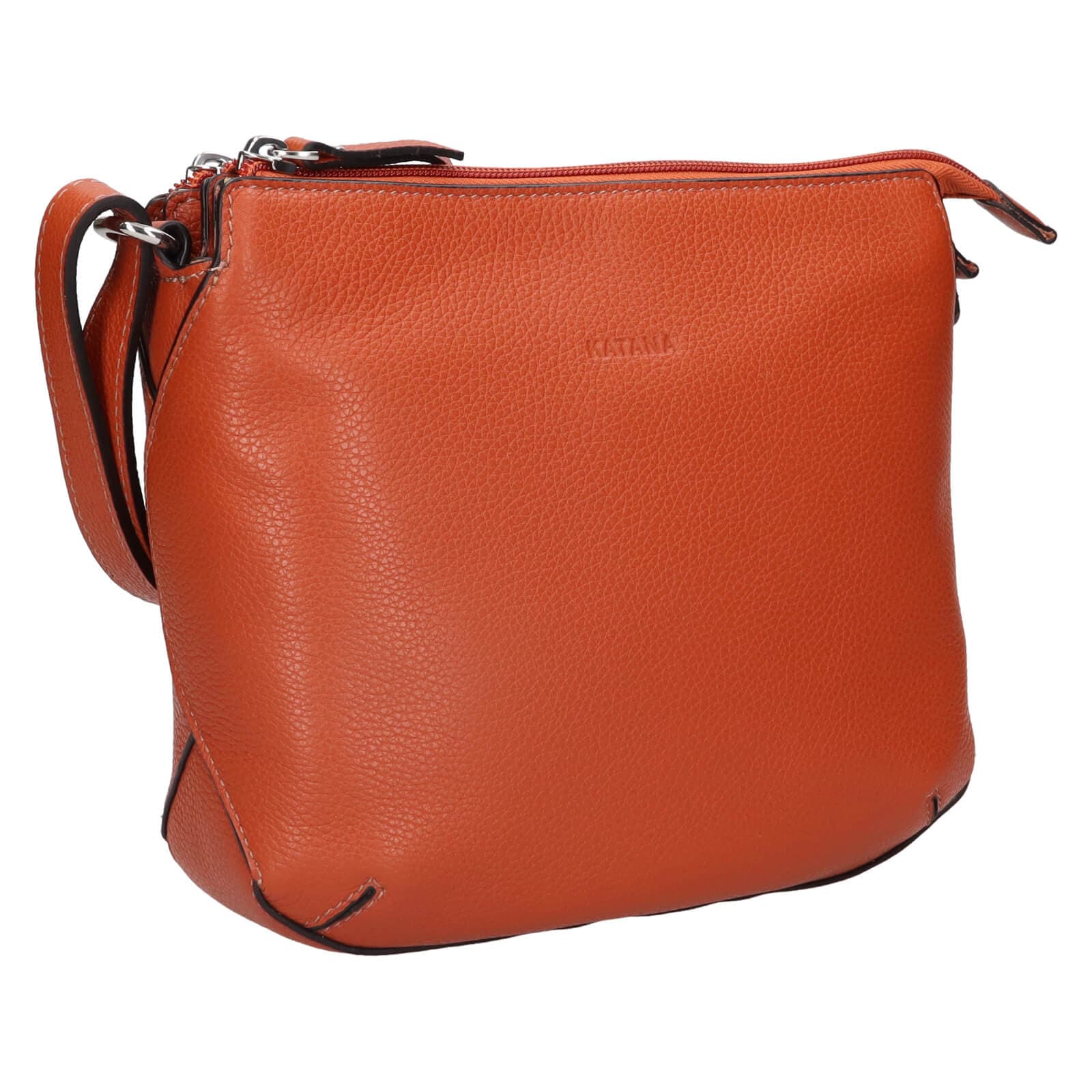 Kožená crossbody kabelka Katana Célina, oranžová 2