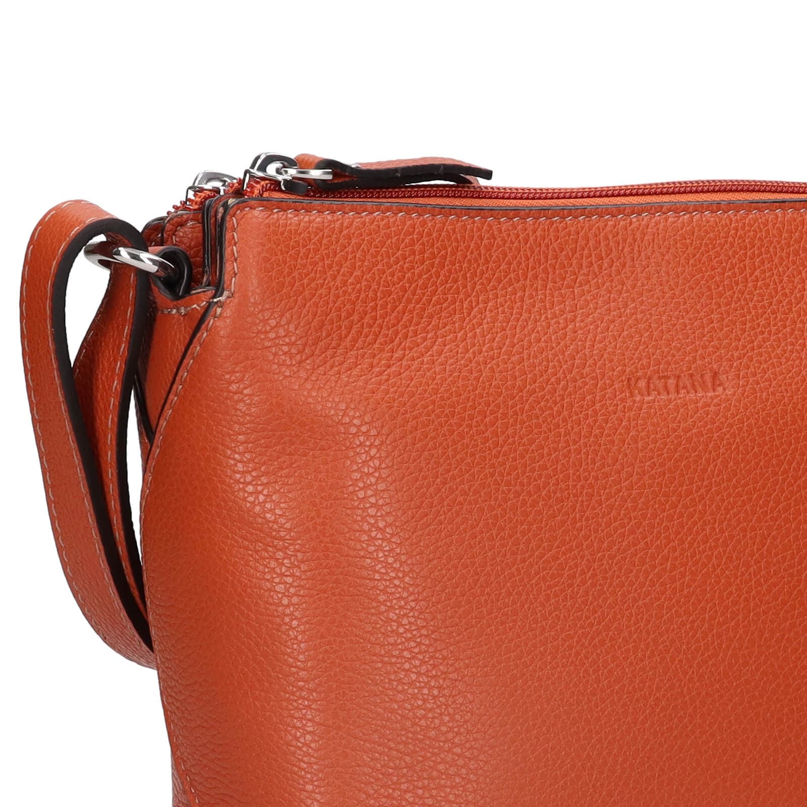 Kožená crossbody kabelka Katana Célina, oranžová 5