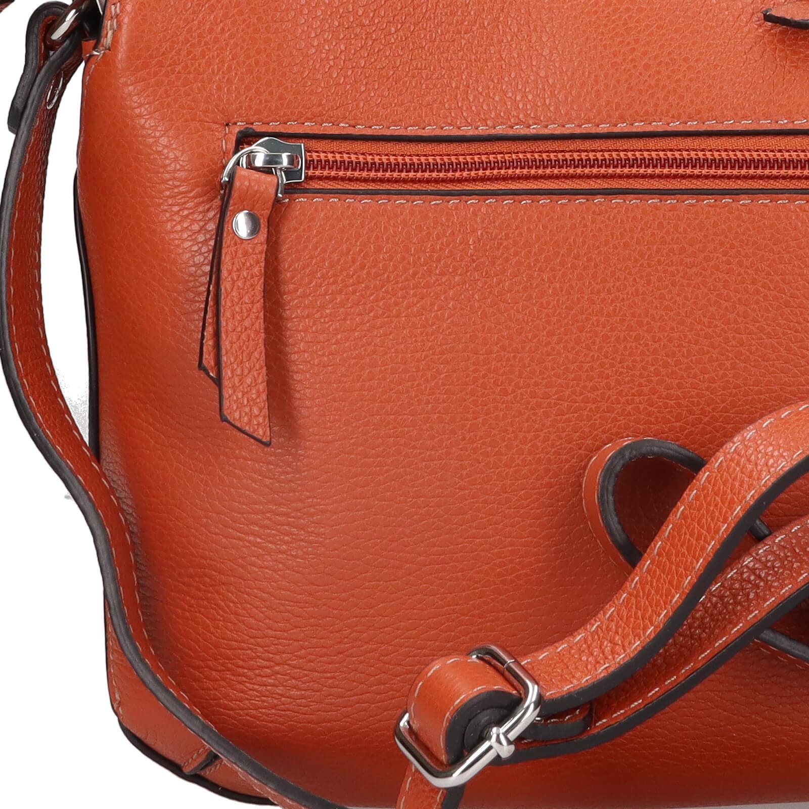 Kožená crossbody kabelka Katana Célina, oranžová 6