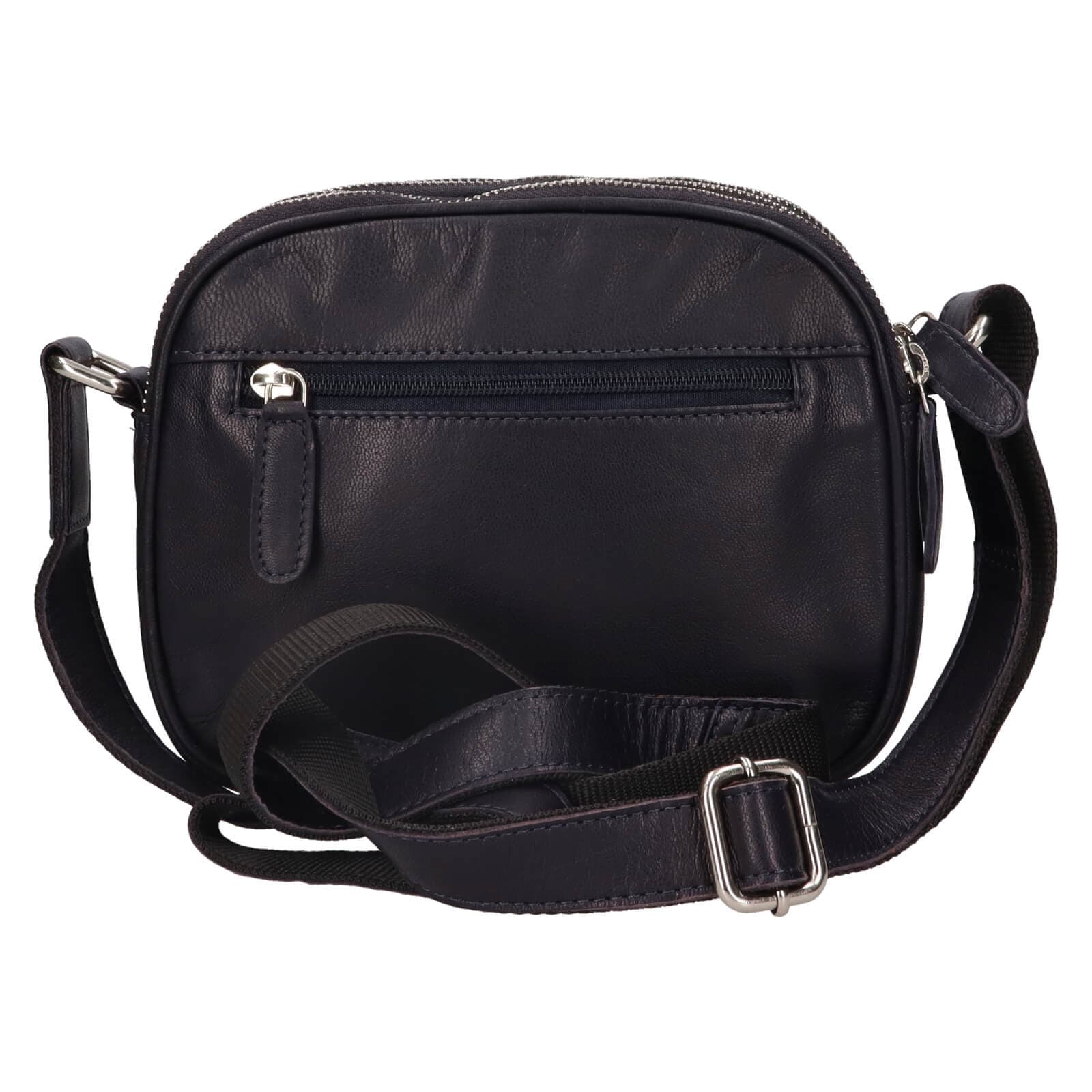 Kožená crossbody kabelka Greenwood Vigi, modrá 3