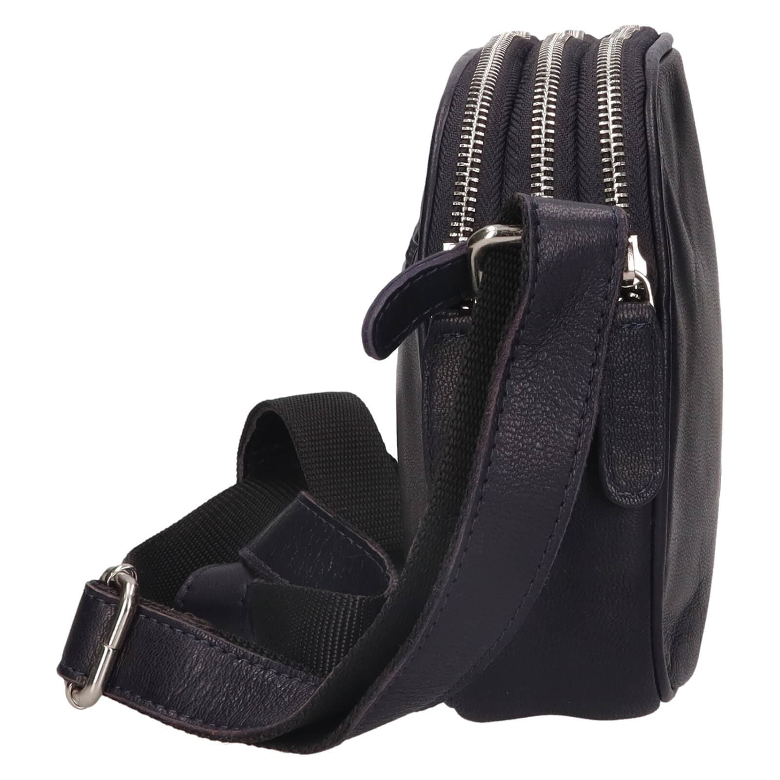 Kožená crossbody kabelka Greenwood Vigi, modrá 4