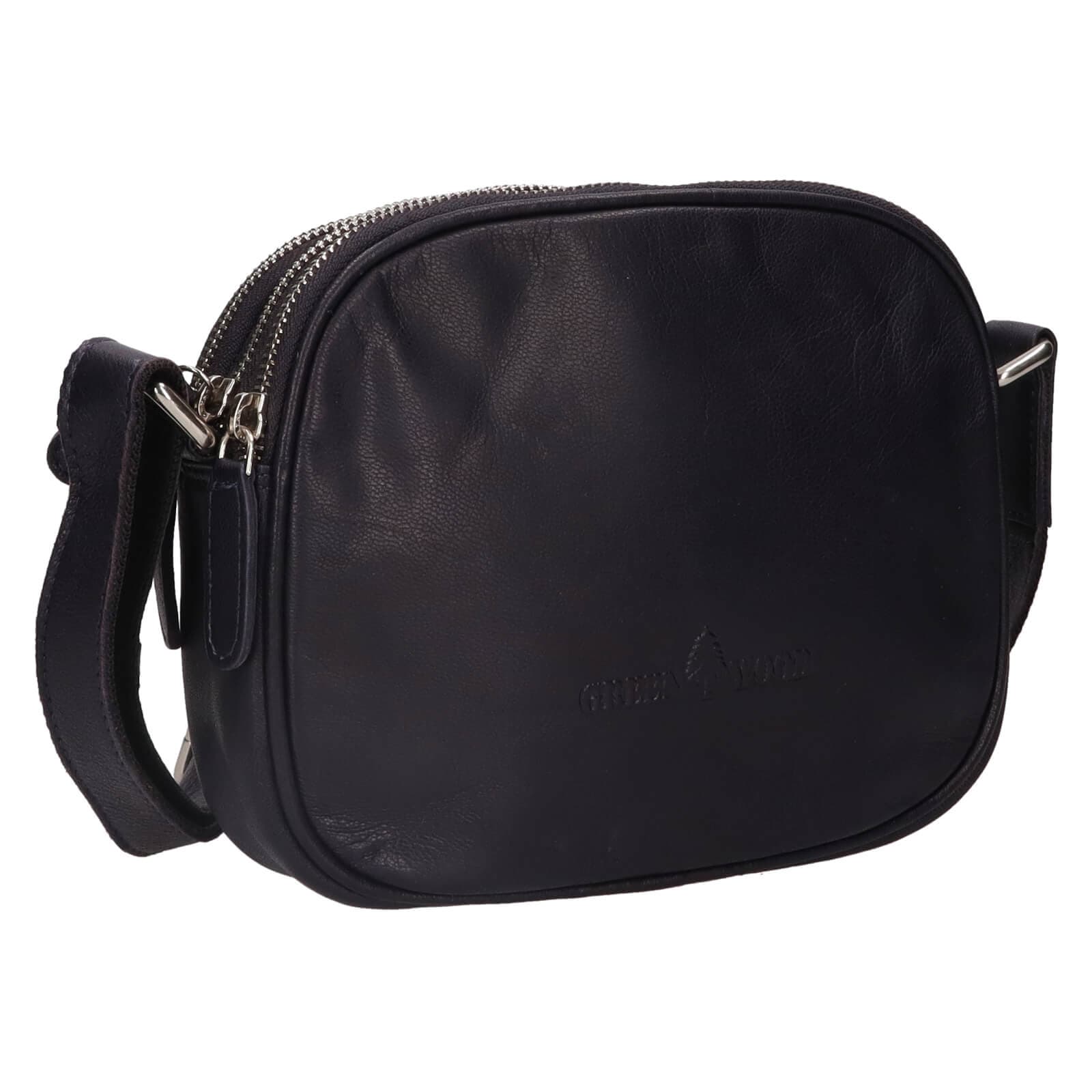 Kožená crossbody kabelka Greenwood Vigi, modrá 2