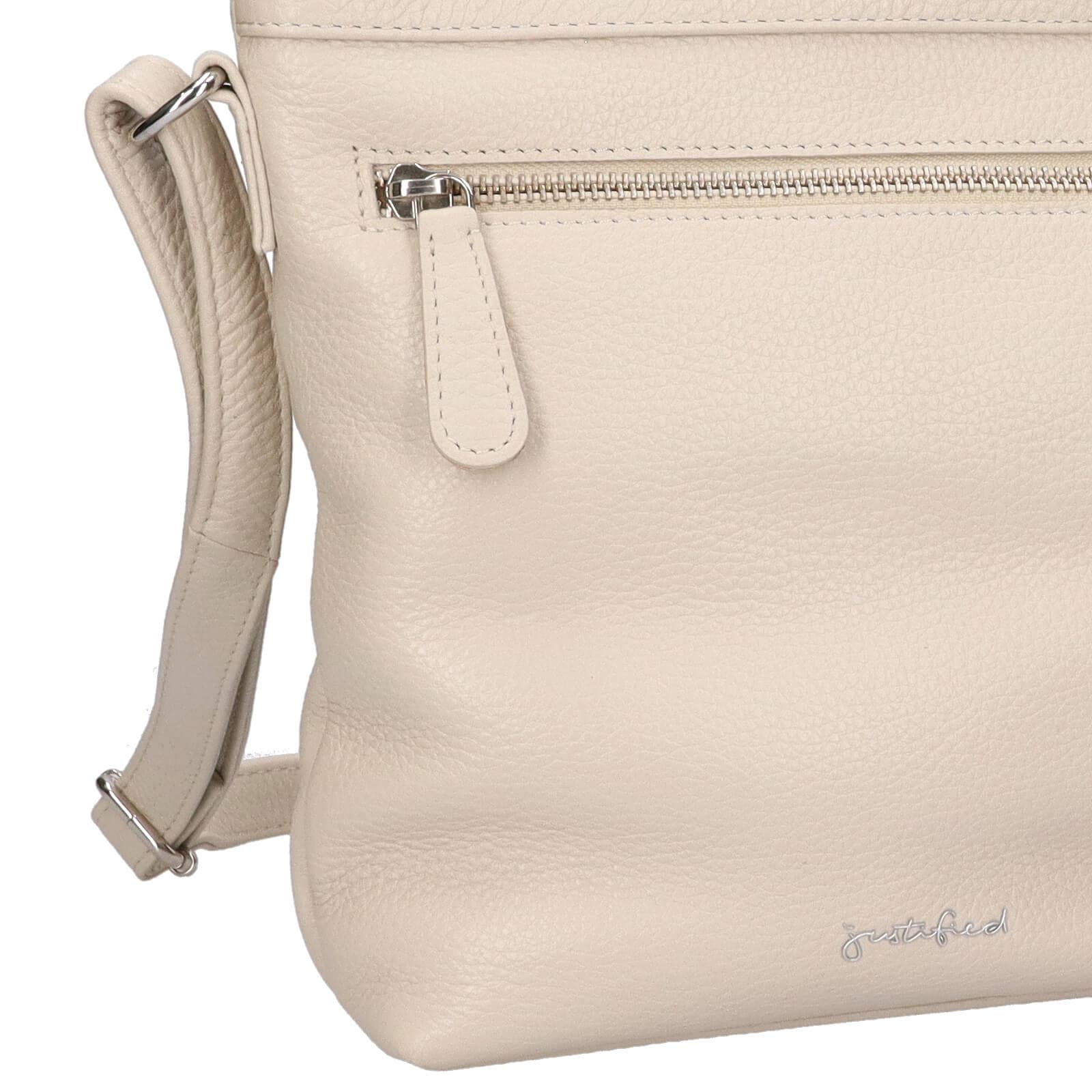 Kožená crossbody kabelka Justified Rosalie, béžová 5
