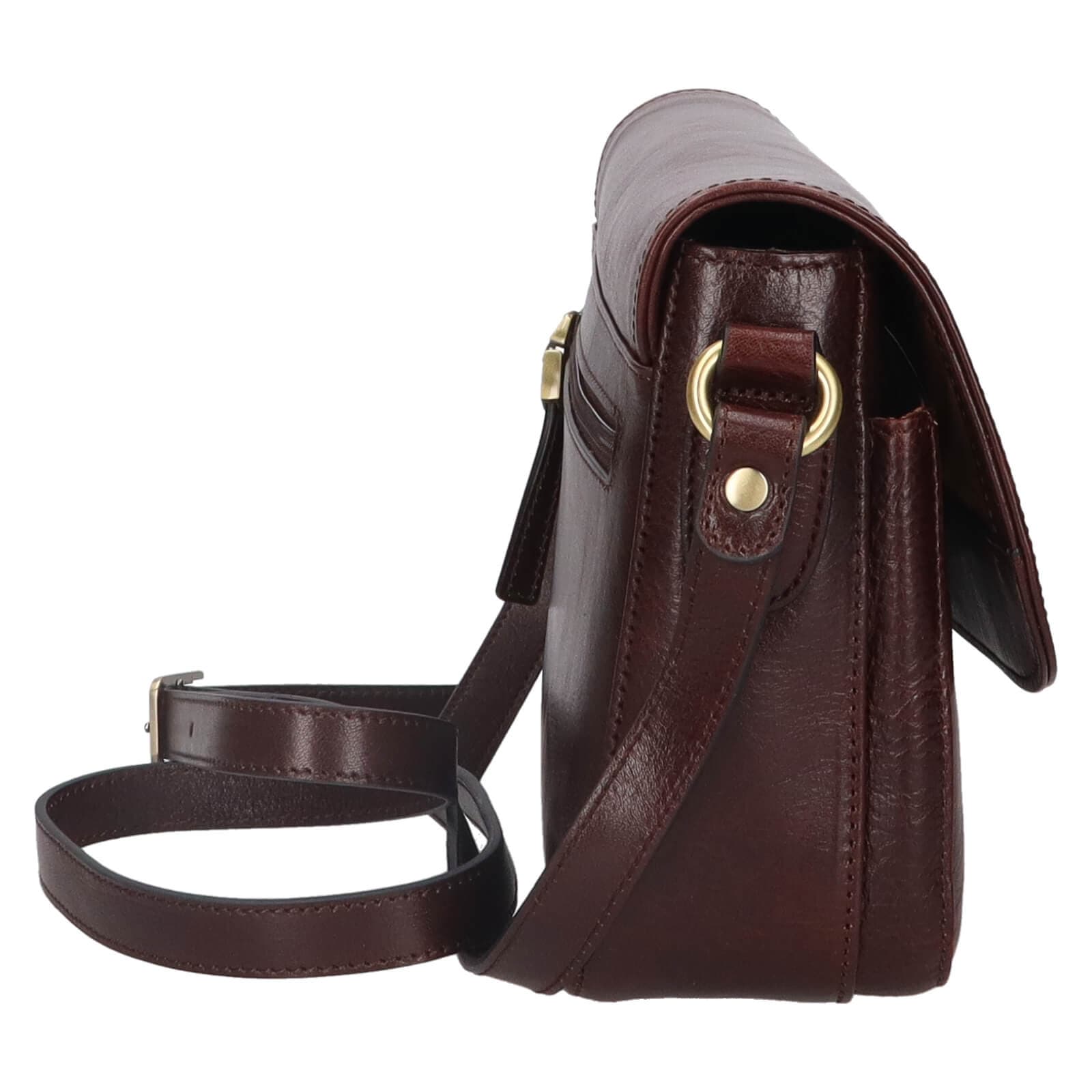 Kožená crossbody kabelka Katana Jarnia, hnědá 4