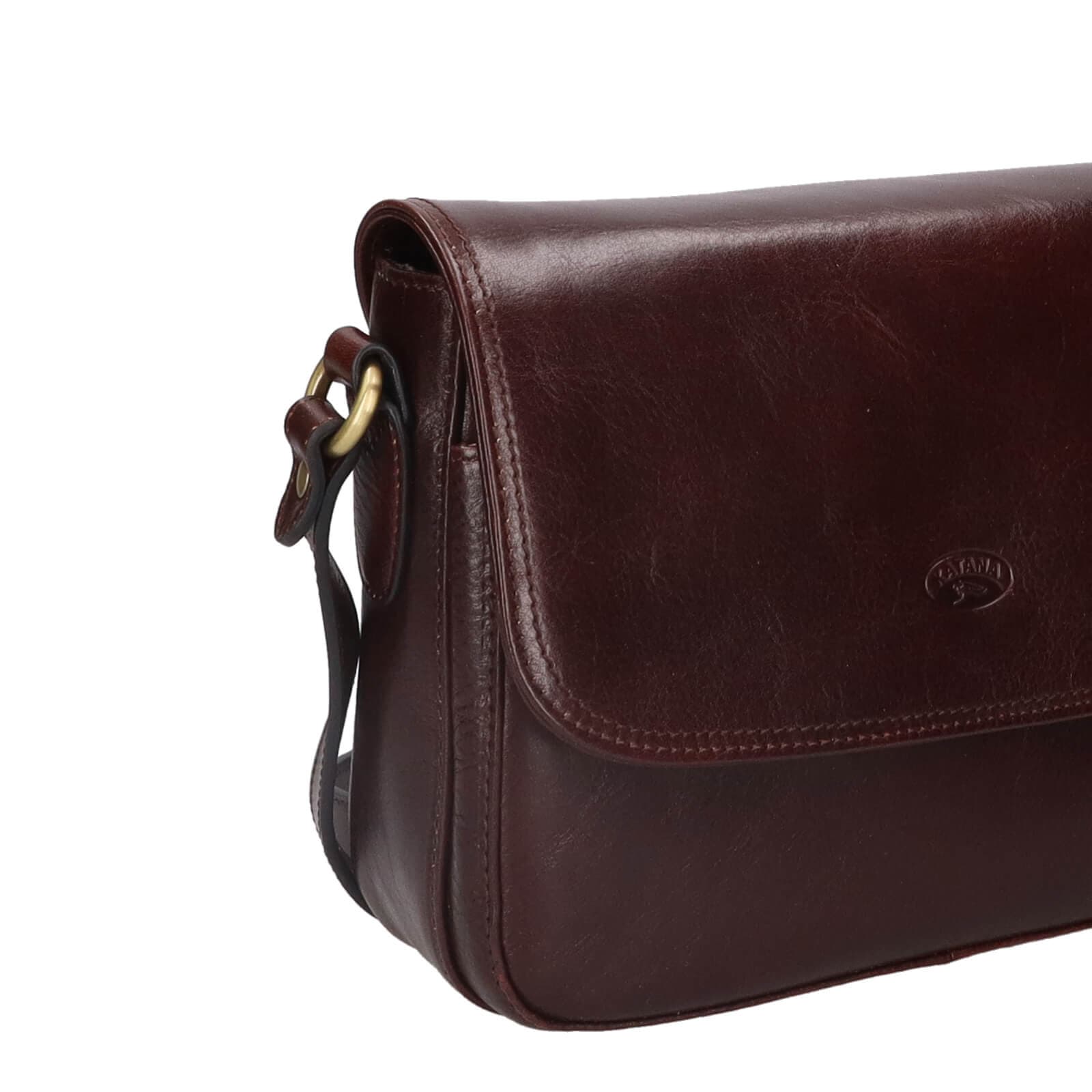 Kožená crossbody kabelka Katana Jarnia, hnědá 5