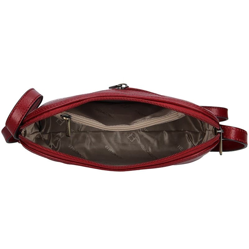 Kožená crossbody kabelka Hexagona 111747, vínová 5