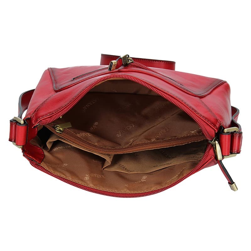 Kožená crossbody kabelka Katana Selma, červená 6
