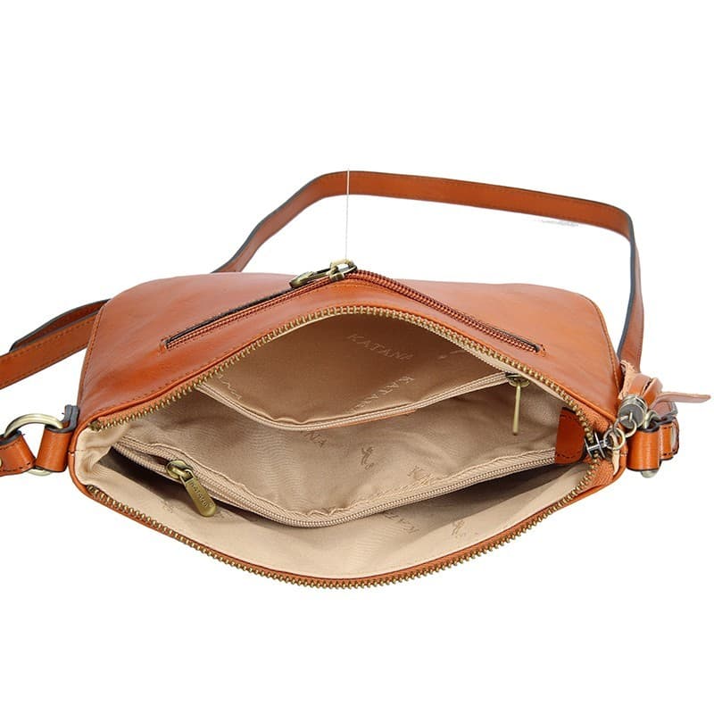 Kožená crossbody kabelka Katana Rena, červená 5